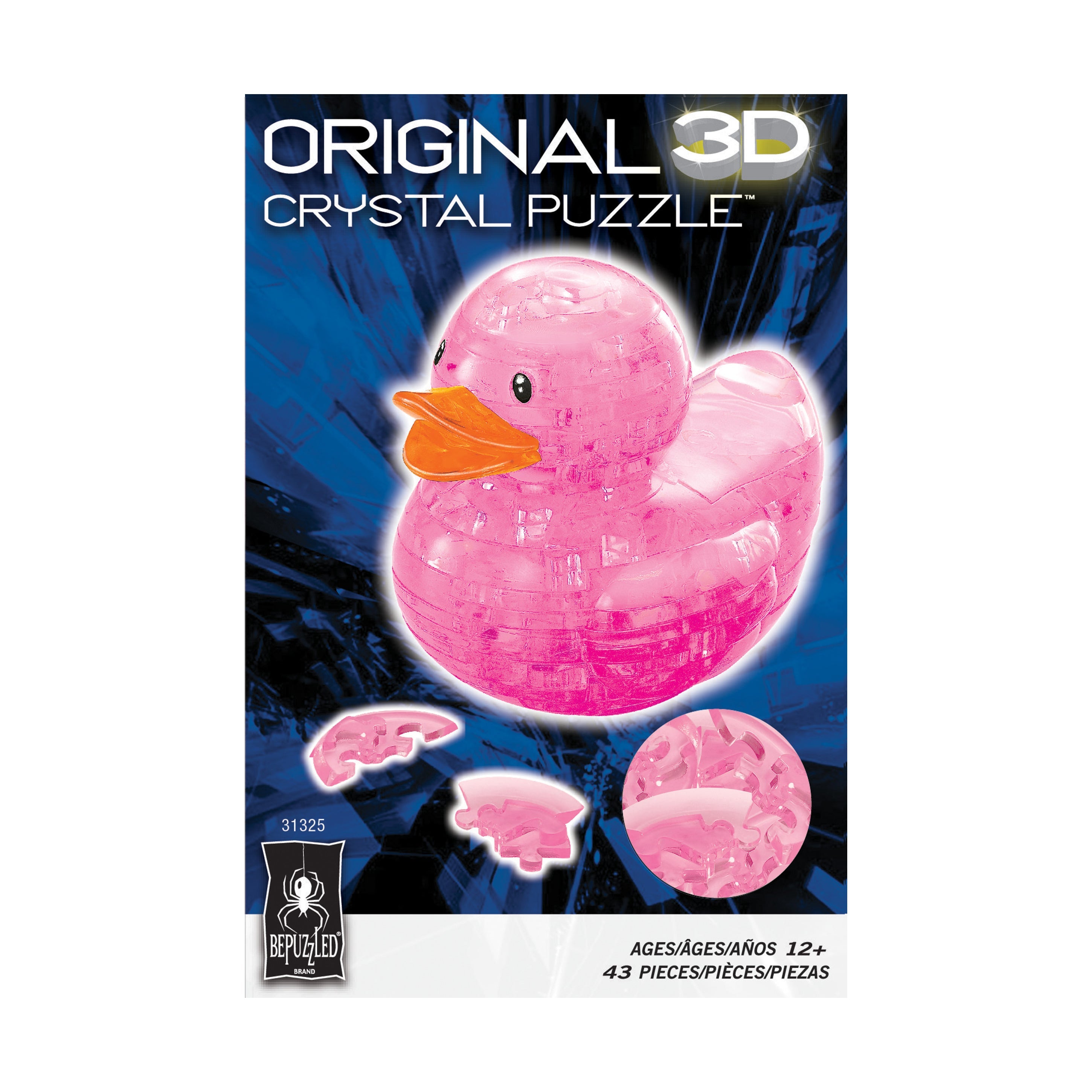  BePuzzled 3D Crystal Puzzle - Rubber Duck (Pink) - Multi-color - Bonton