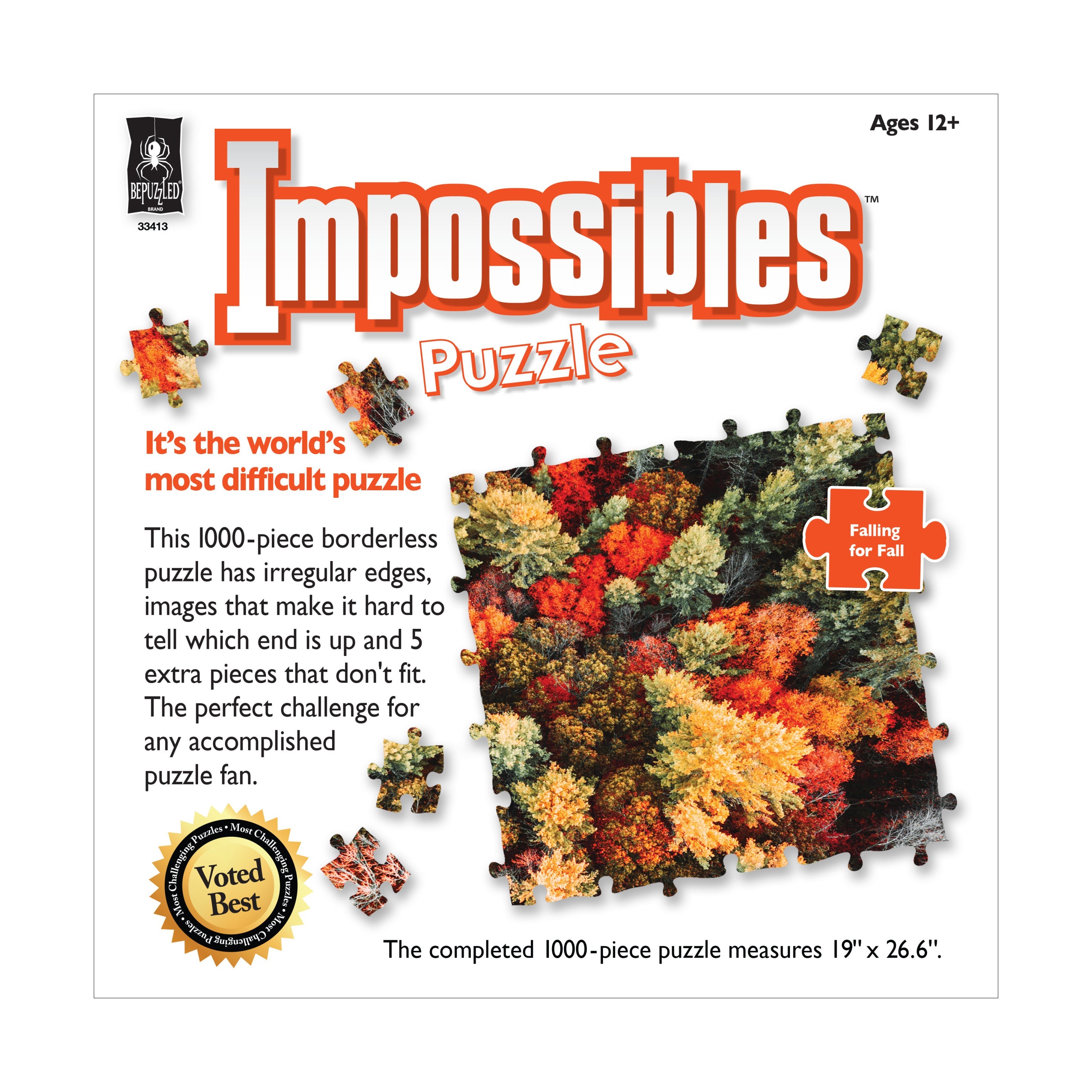  BePuzzled Impossibles Puzzle - Falling for Fall: 1000 Pcs - Multi-color - Bonton