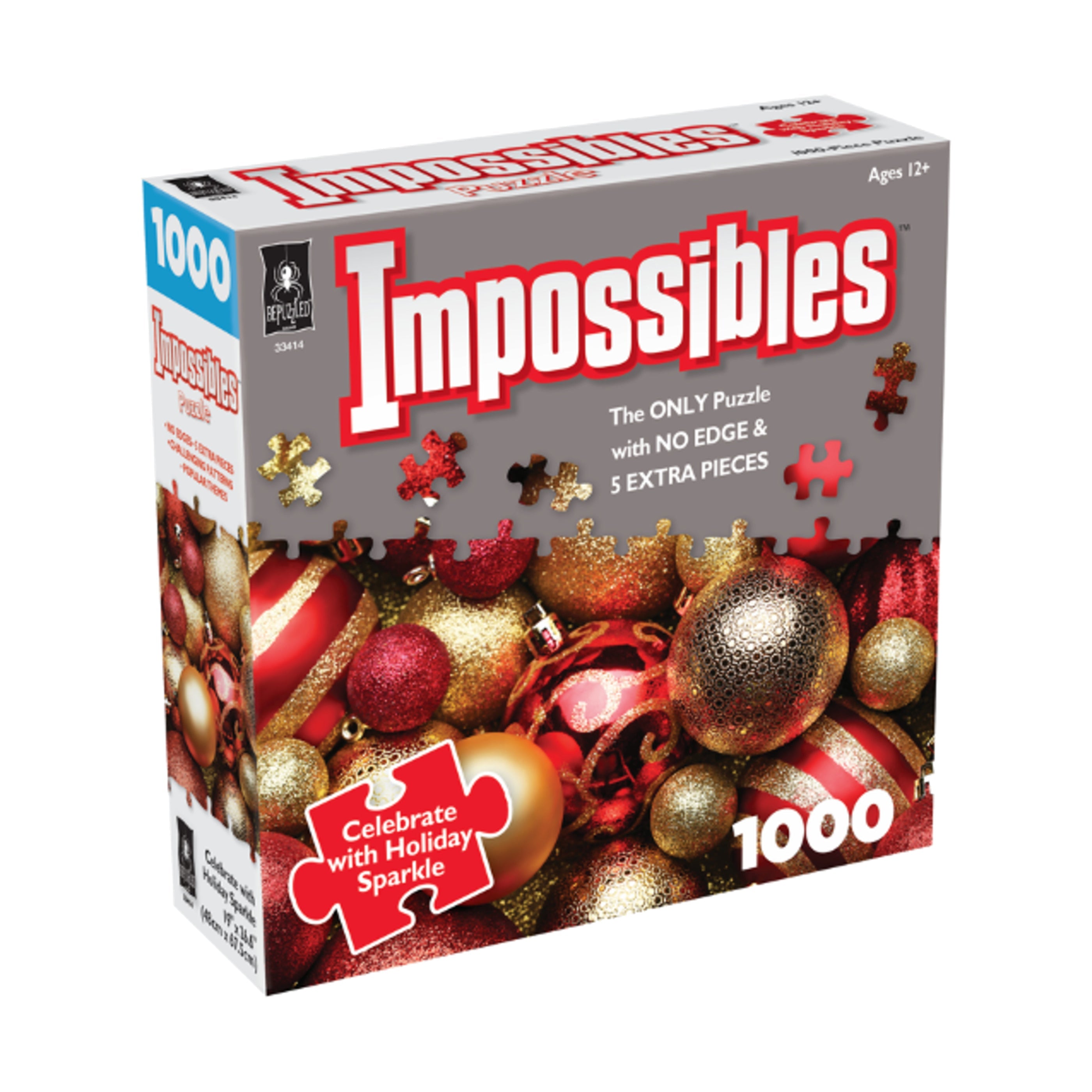  BePuzzled Impossibles Puzzle - Celebrate with Holiday Sparkle: 1000 Pcs - Multi-color - Bonton