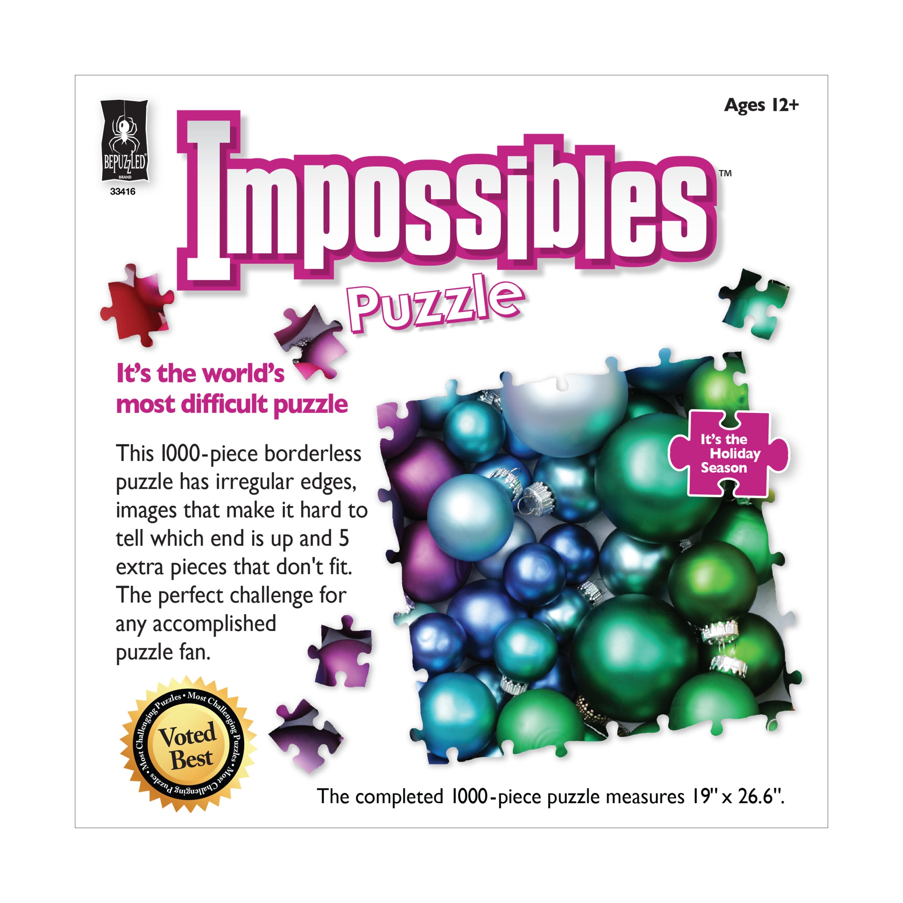  BePuzzled Impossibles Puzzle - It's the Holiday Season: 1000 Pcs - Multi-color - Bonton