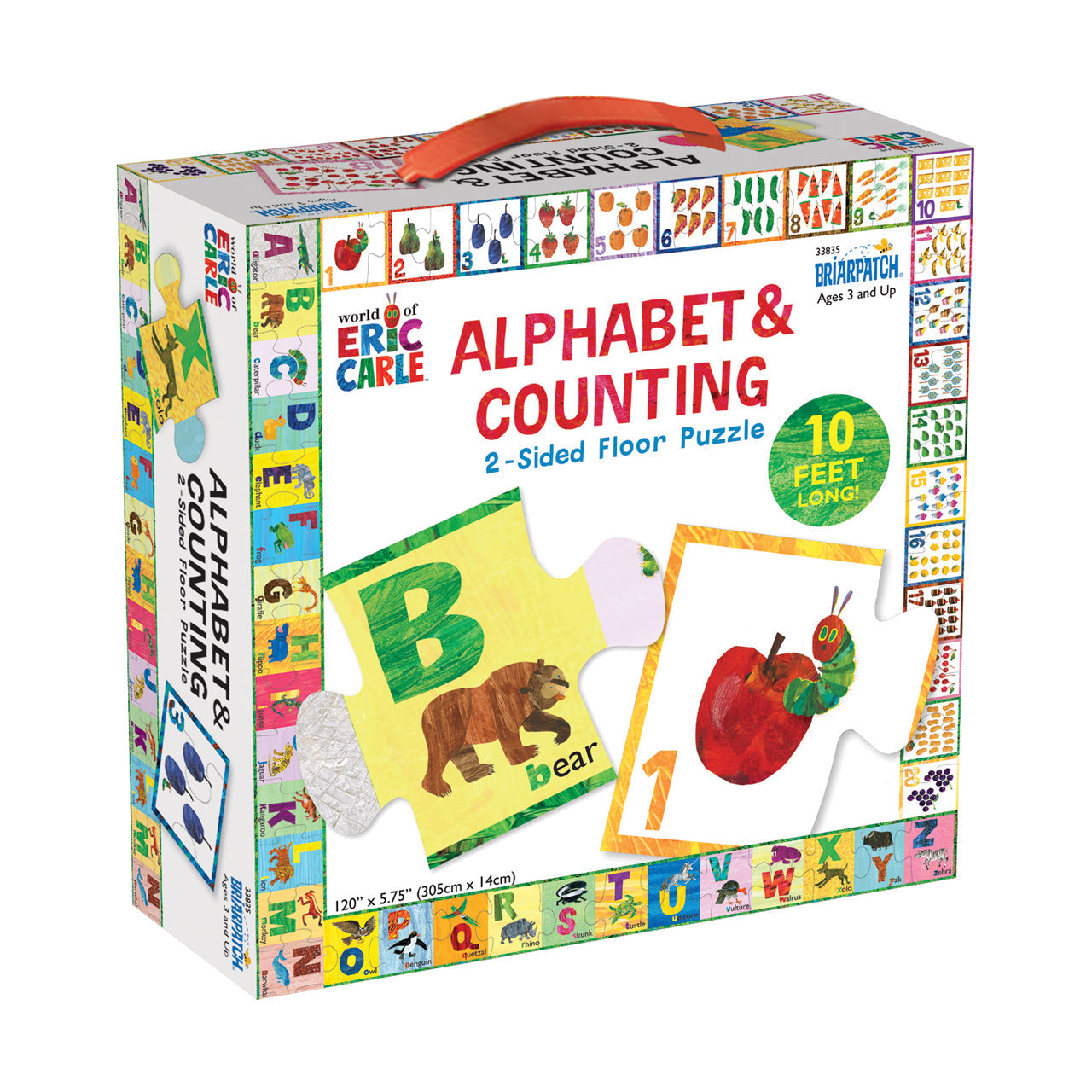  The World of Eric Carle - Alphabet & Counting 2-Sided Floor Puzzle: 26 Pcs - Multicolor - Bonton