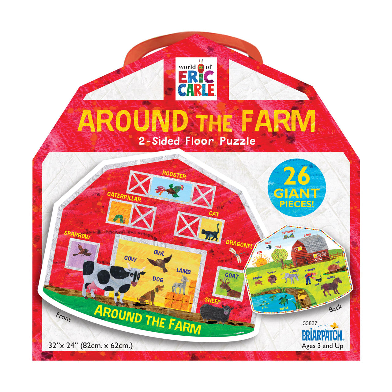  The World of Eric Carle - Around the Farm 2-Sided Floor Puzzle: 26 Pcs - Multicolor - Bonton