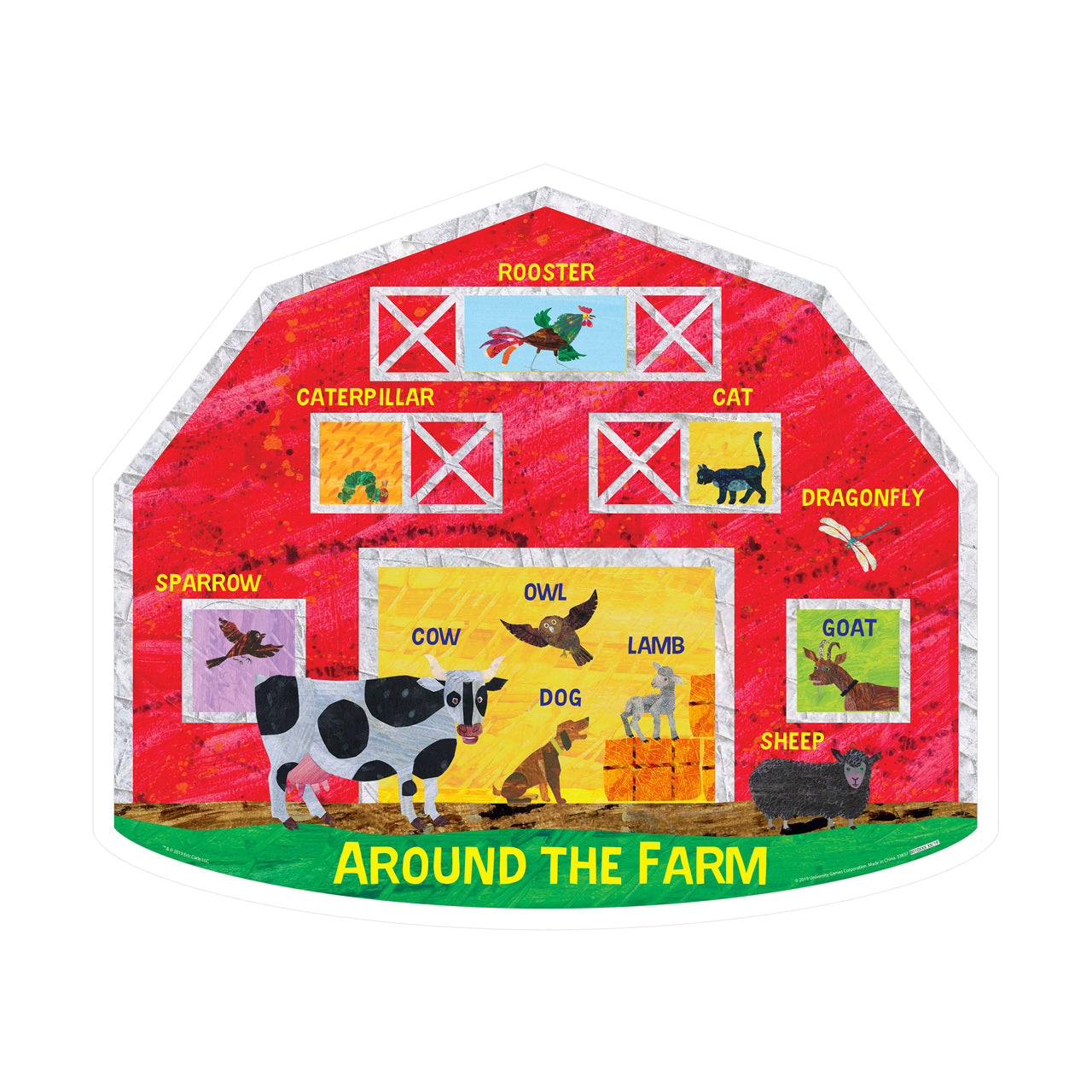  The World of Eric Carle - Around the Farm 2-Sided Floor Puzzle: 26 Pcs - Multicolor - Bonton