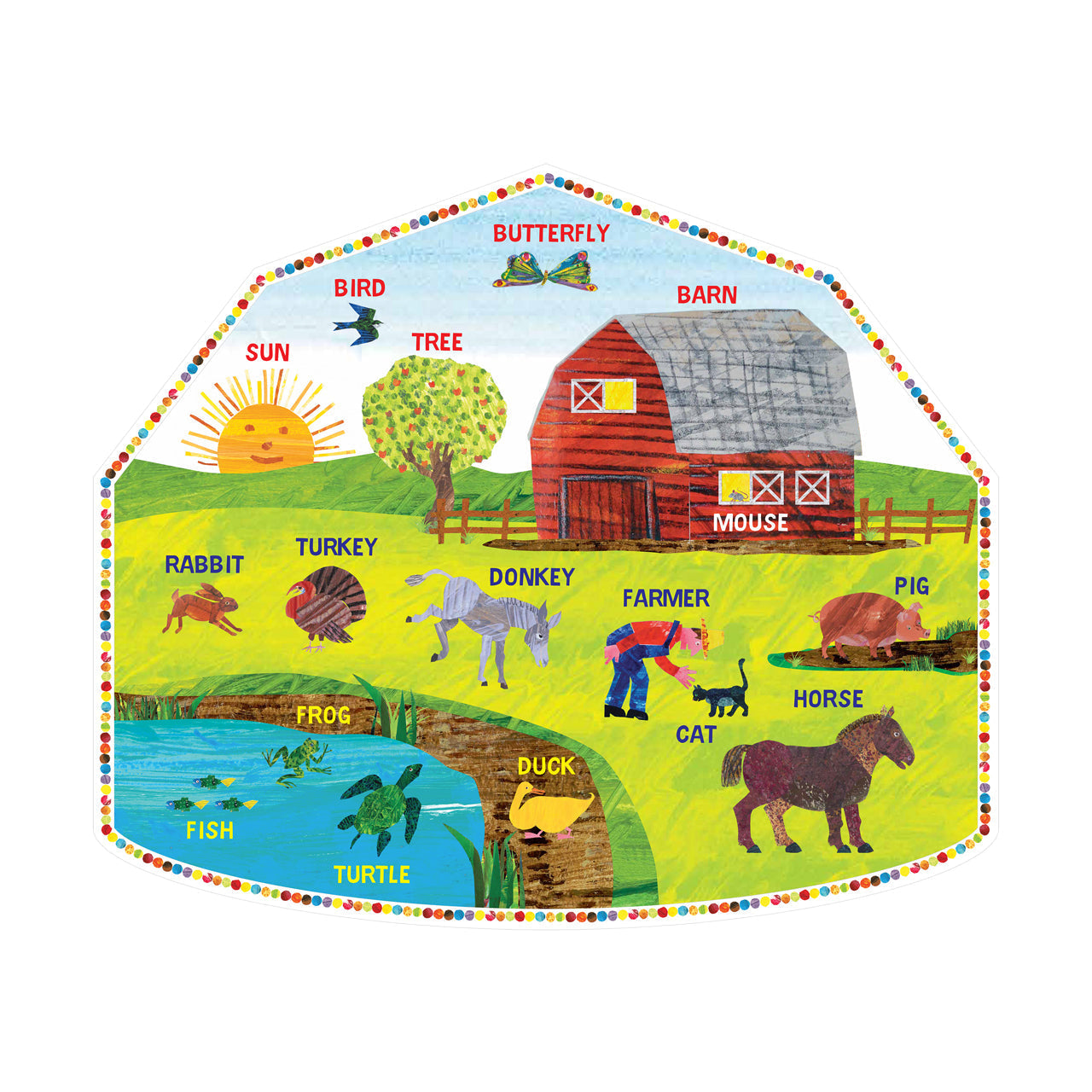  The World of Eric Carle - Around the Farm 2-Sided Floor Puzzle: 26 Pcs - Multicolor - Bonton