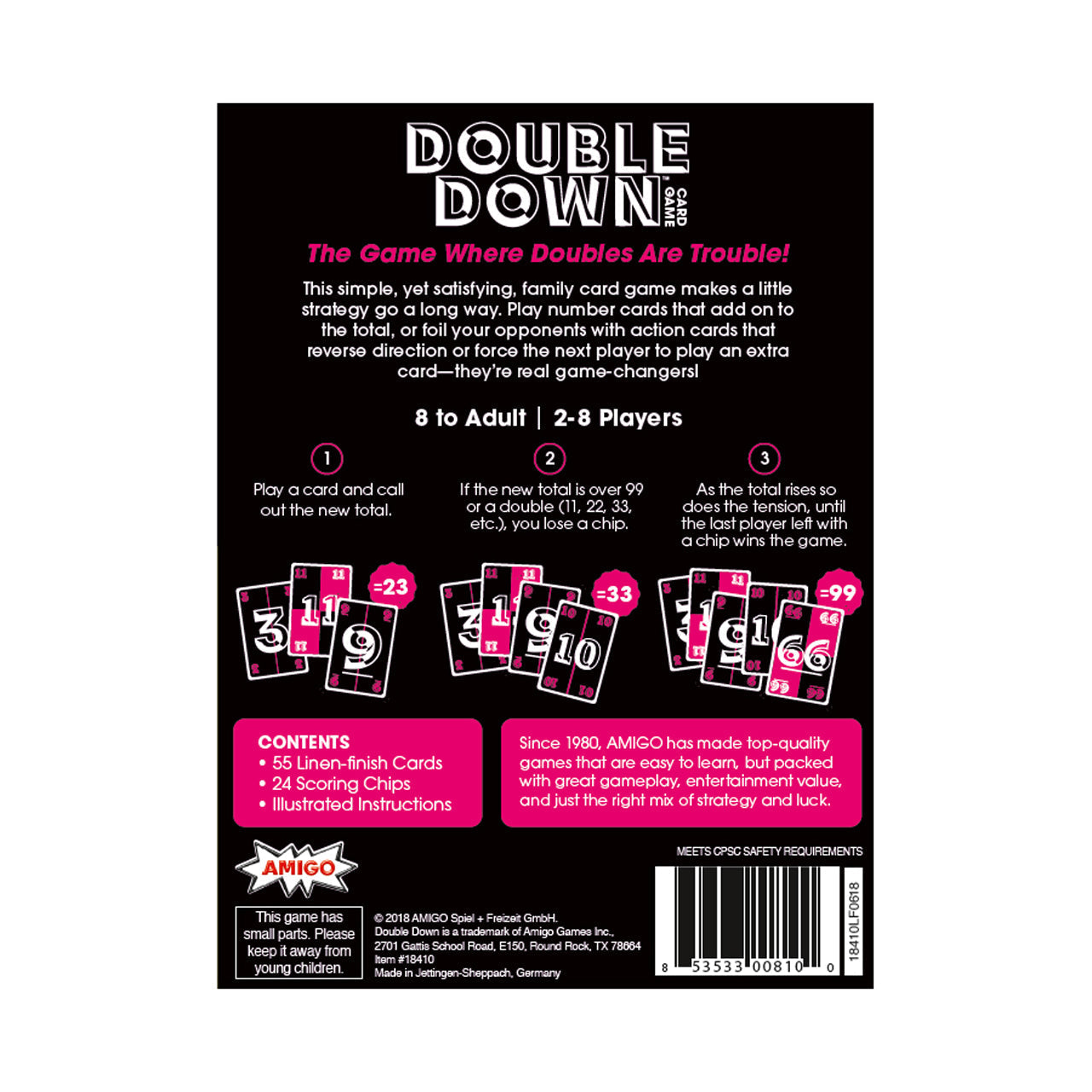  Amigo Double Down Card Game - Multicolor - Bonton