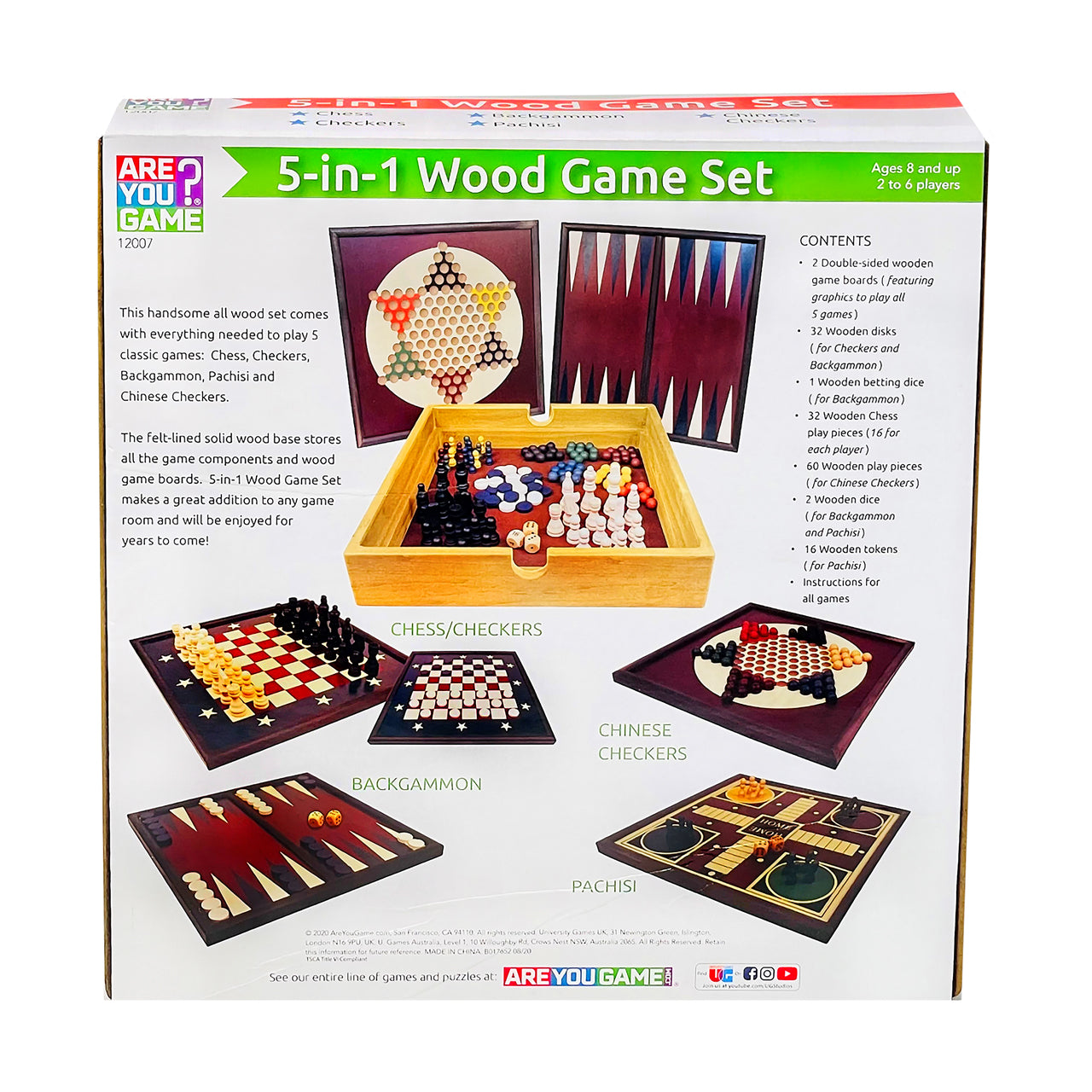  5-in-1 Wood Game Set - Multicolor - Bonton