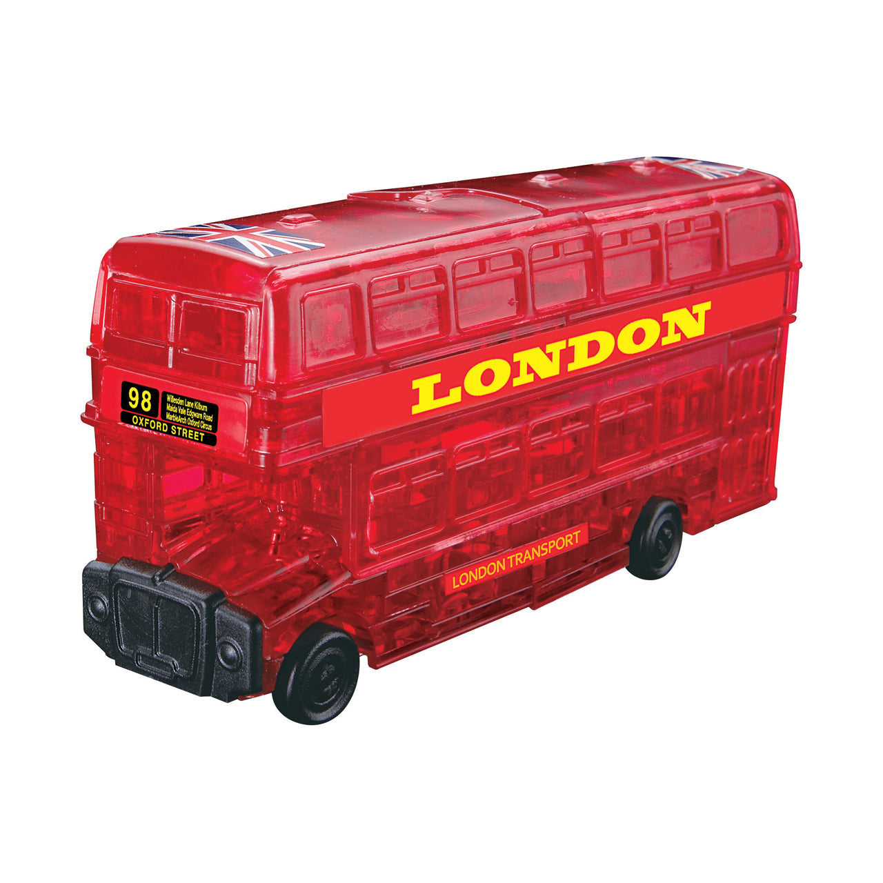  3D Crystal Puzzle - London Bus (Red): 53 Pcs - Multicolor - Bonton