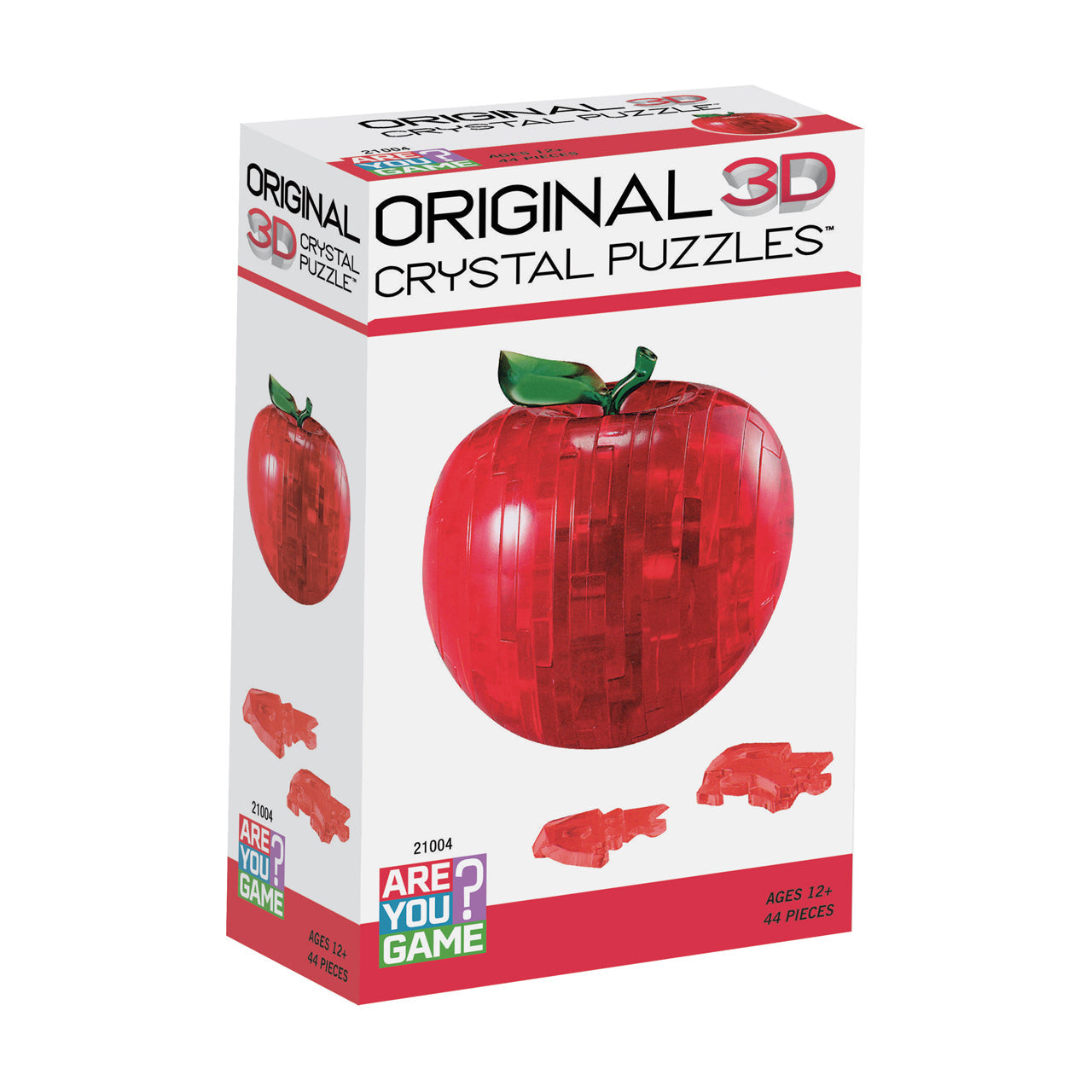  3D Crystal Puzzle - Apple (Red): 44 Pcs - Multicolor - Bonton