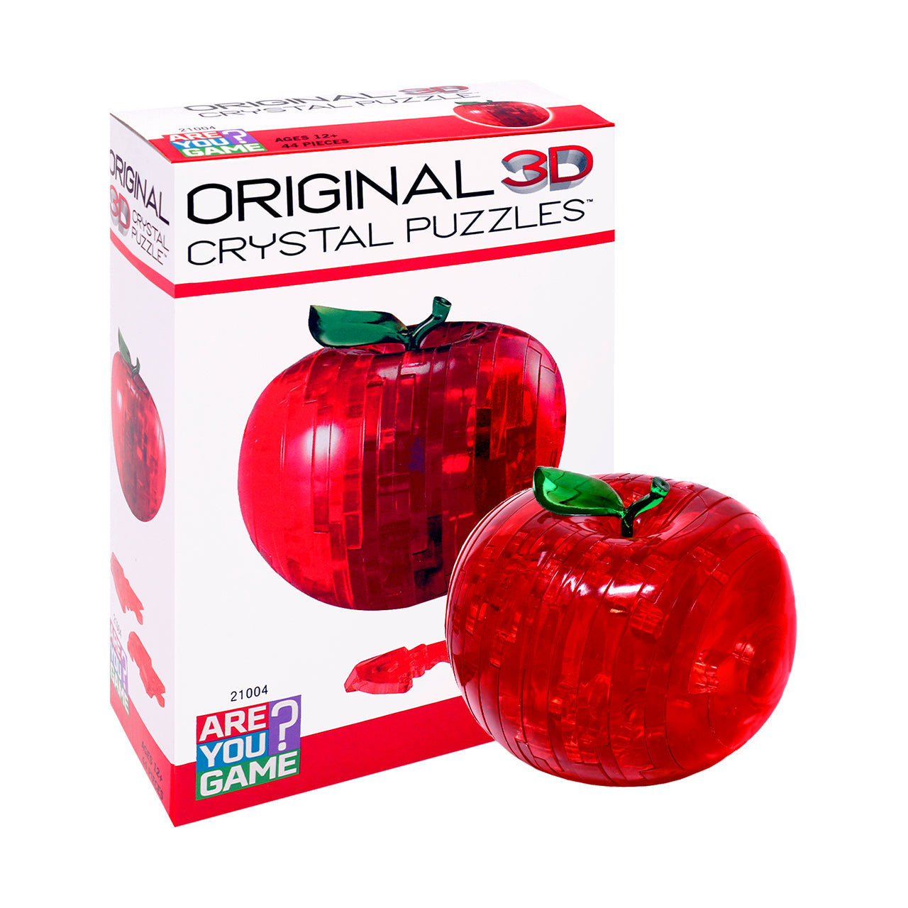  3D Crystal Puzzle - Apple (Red): 44 Pcs - Multicolor - Bonton