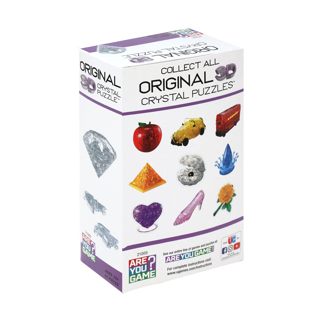  3D Crystal Puzzle - Diamond: 43 Pcs - Multicolor - Bonton