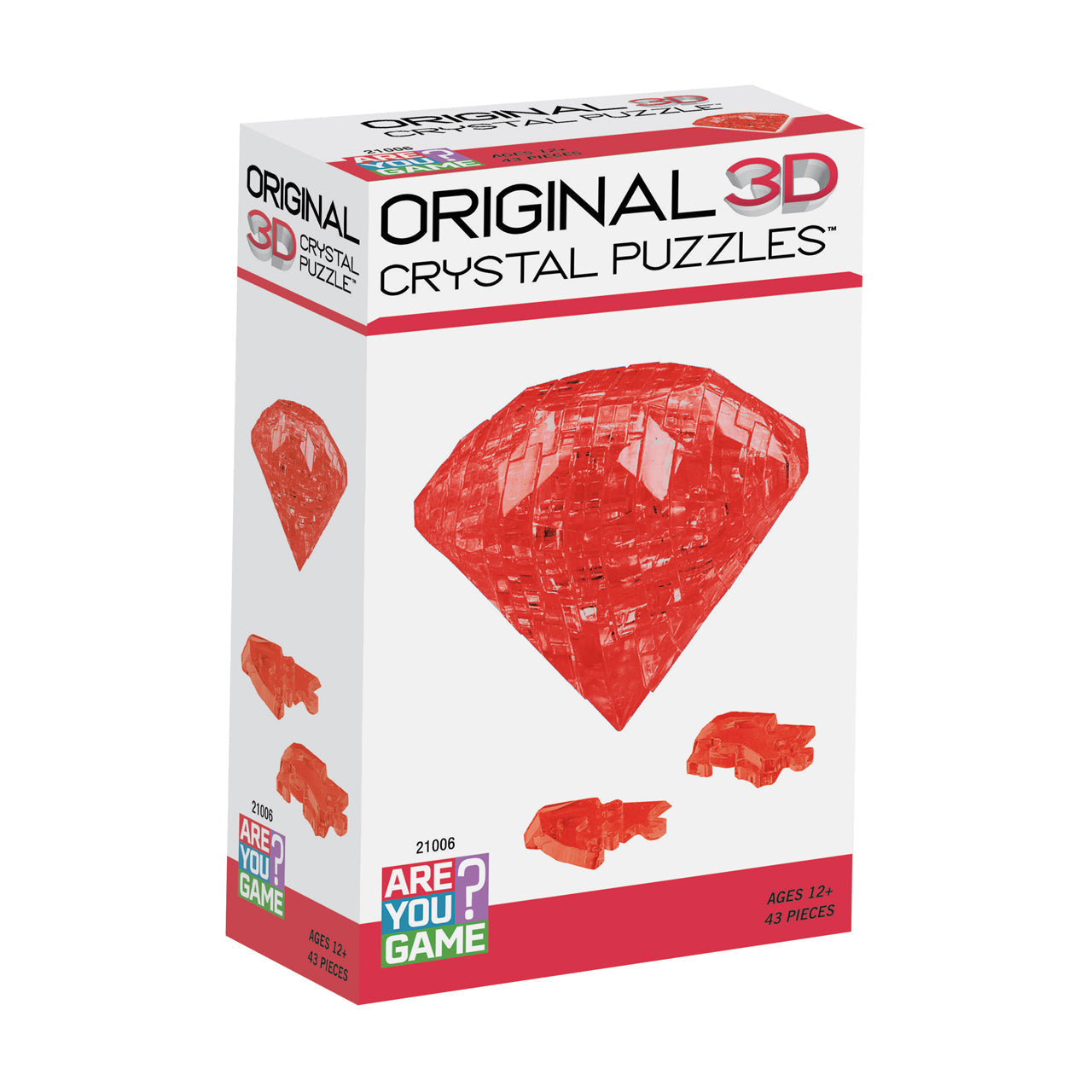  3D Crystal Puzzle - Ruby: 43 Pcs - Multicolor - Bonton