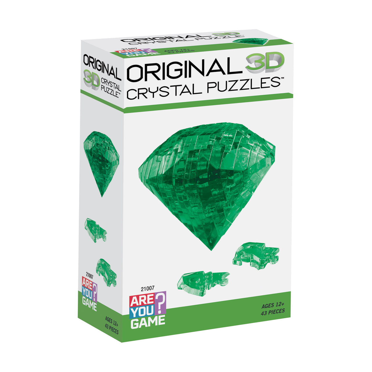  3D Crystal Puzzle - Emerald: 43 Pcs - Multicolor - Bonton