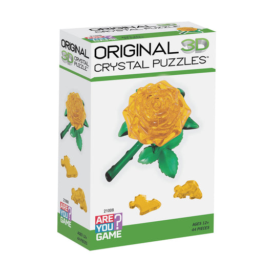 3D Crystal Puzzle - Rose (Yellow): 44 Pcs