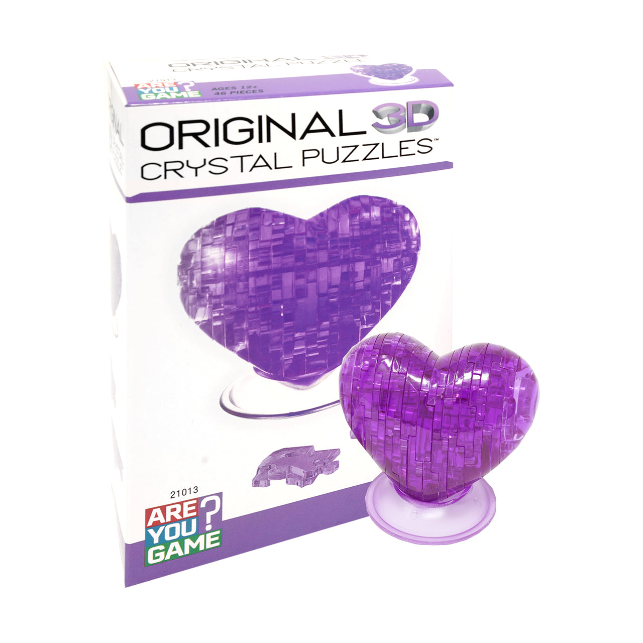  3D Crystal Puzzle - Heart (Purple): 46 Pcs - Multicolor - Bonton