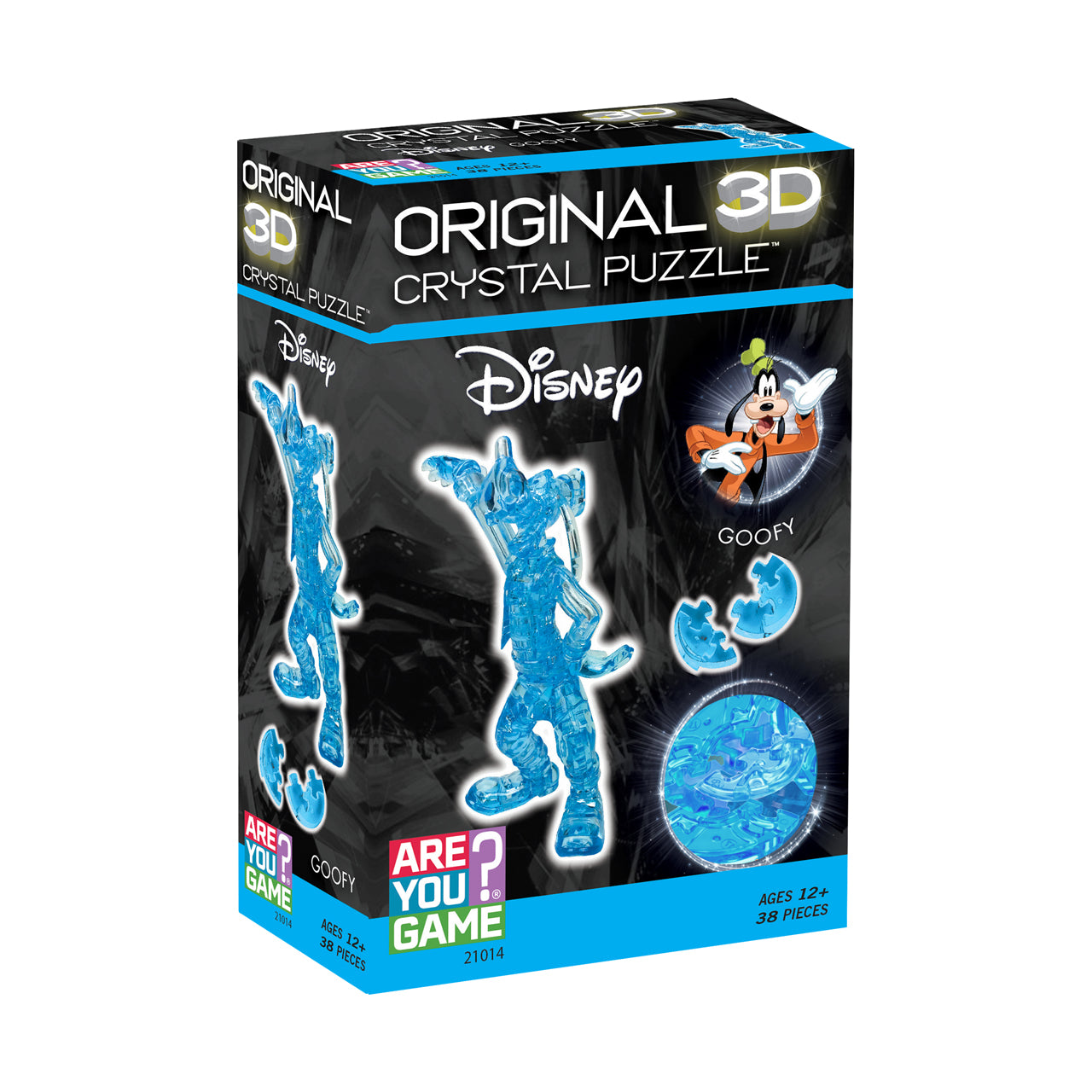  3D Crystal Puzzle - Disney Goofy (Blue): 38 Pcs - Multicolor - Bonton