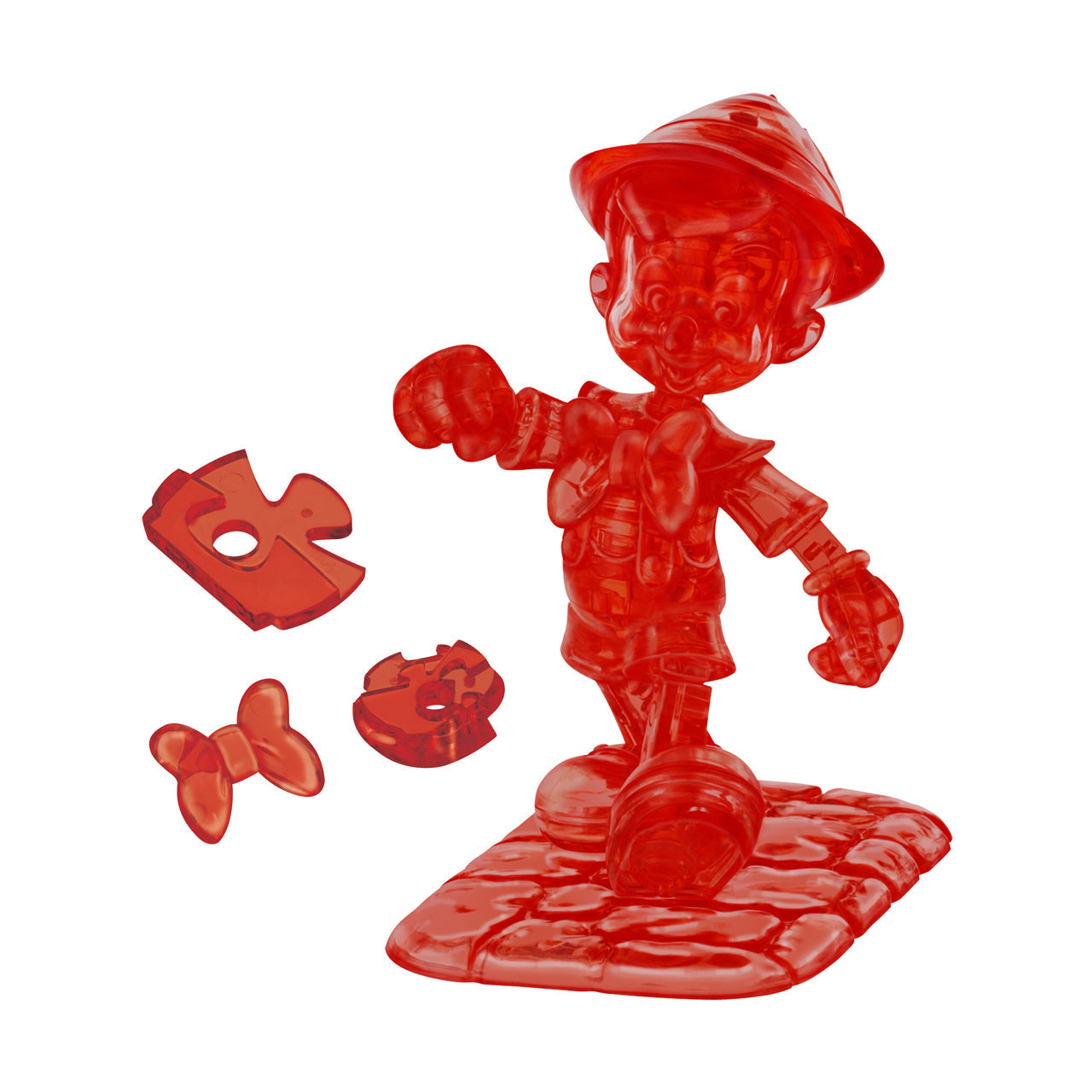  3D Crystal Puzzle - Disney Pinocchio (Red): 38 Pcs - Multicolor - Bonton