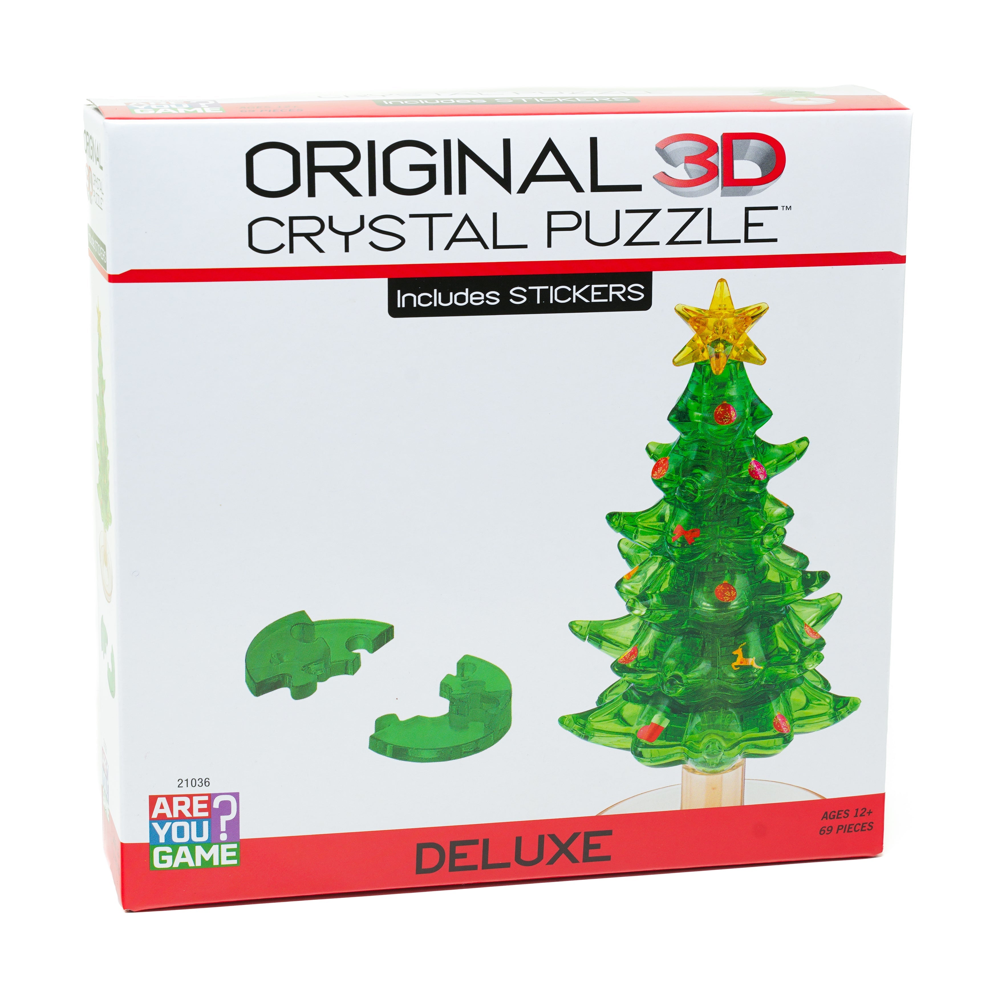  AreYouGame.com 3D Crystal Puzzle - Christmas Tree: 69 Pcs - Multi-color - Bonton