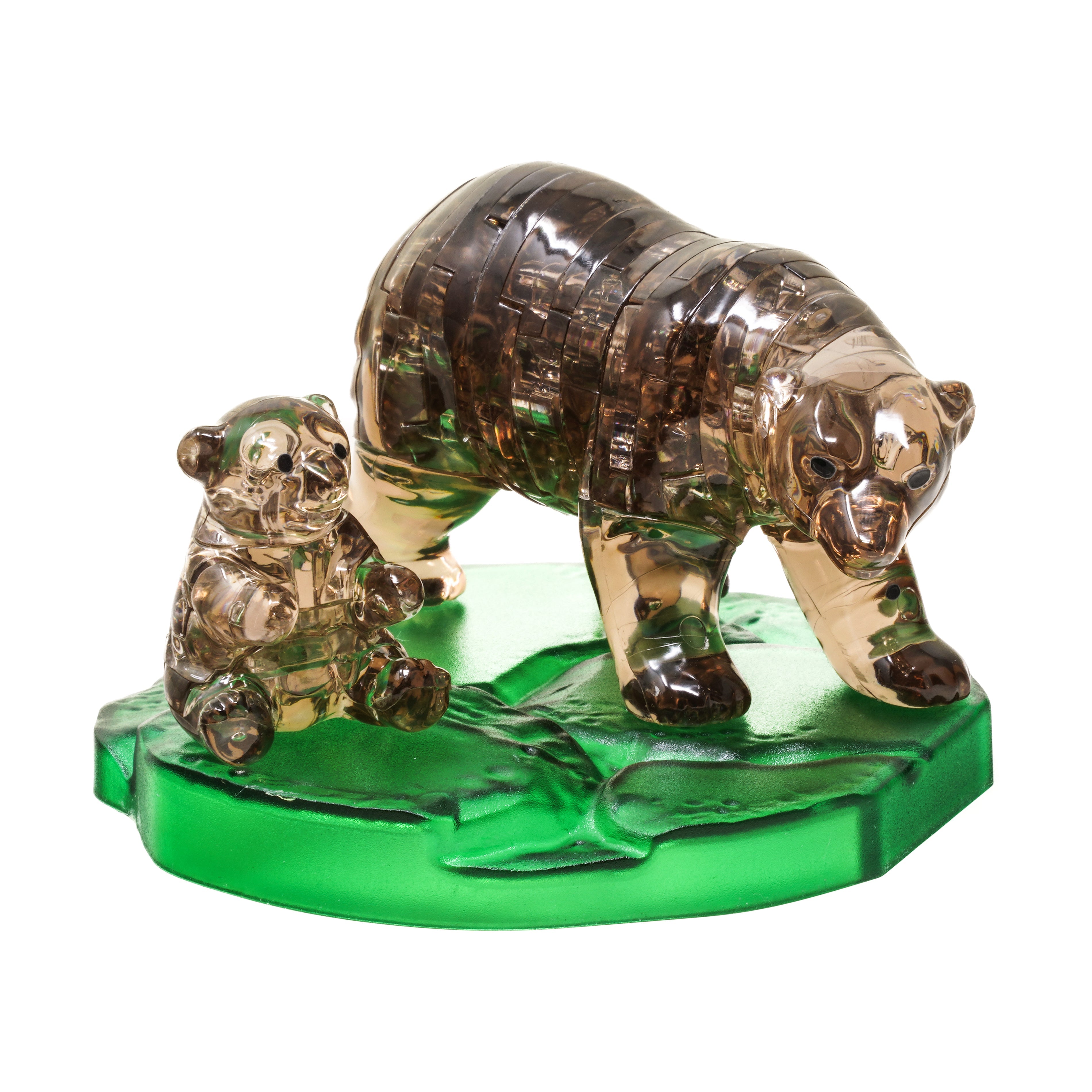  AreYouGame.com 3D Crystal Puzzle - Brown Bear and Baby: 40 Pcs - Multi-color - Bonton