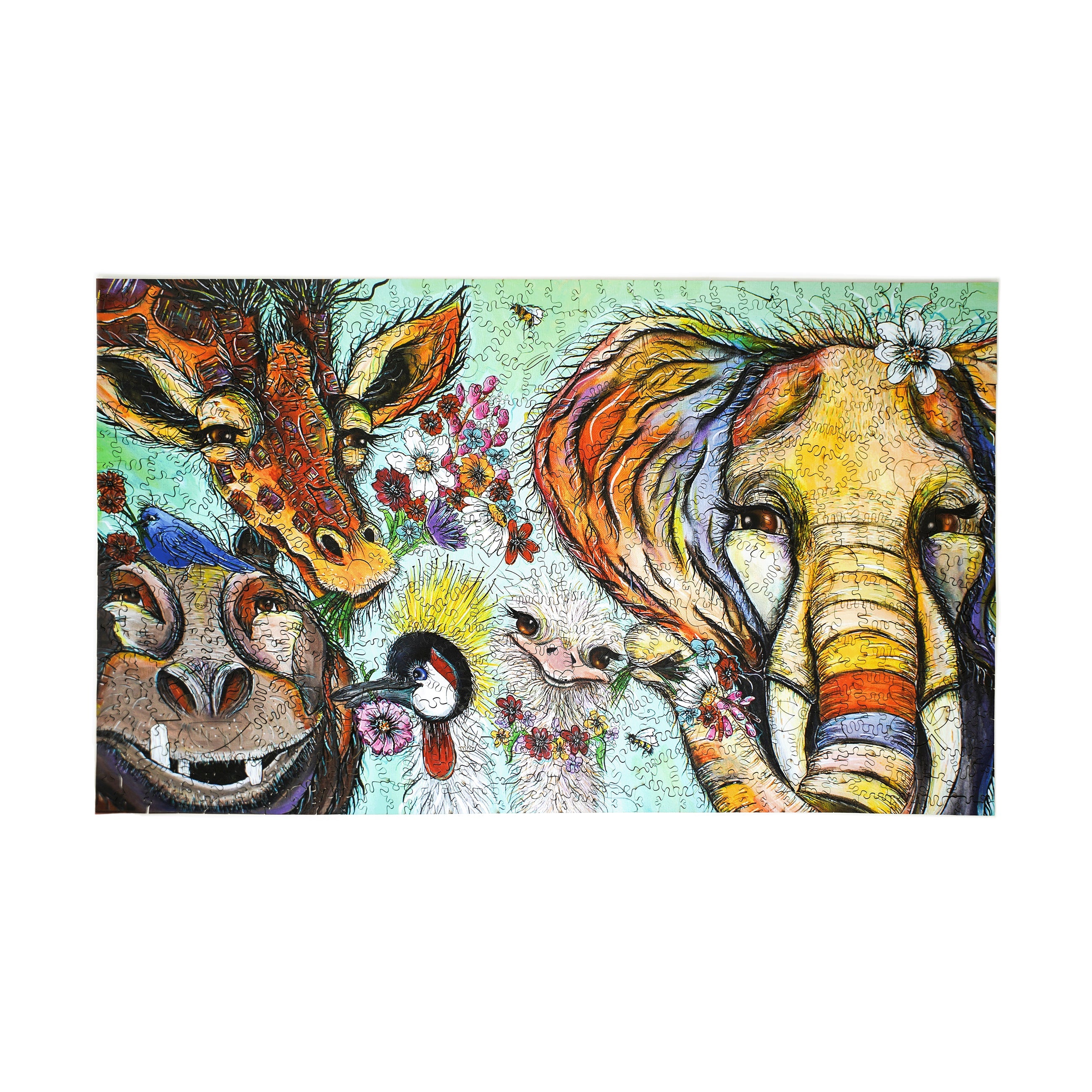  Wooden Jigsaw Puzzle - It's a Jungle Out There!: 599 Pcs - Multi-color - Bonton