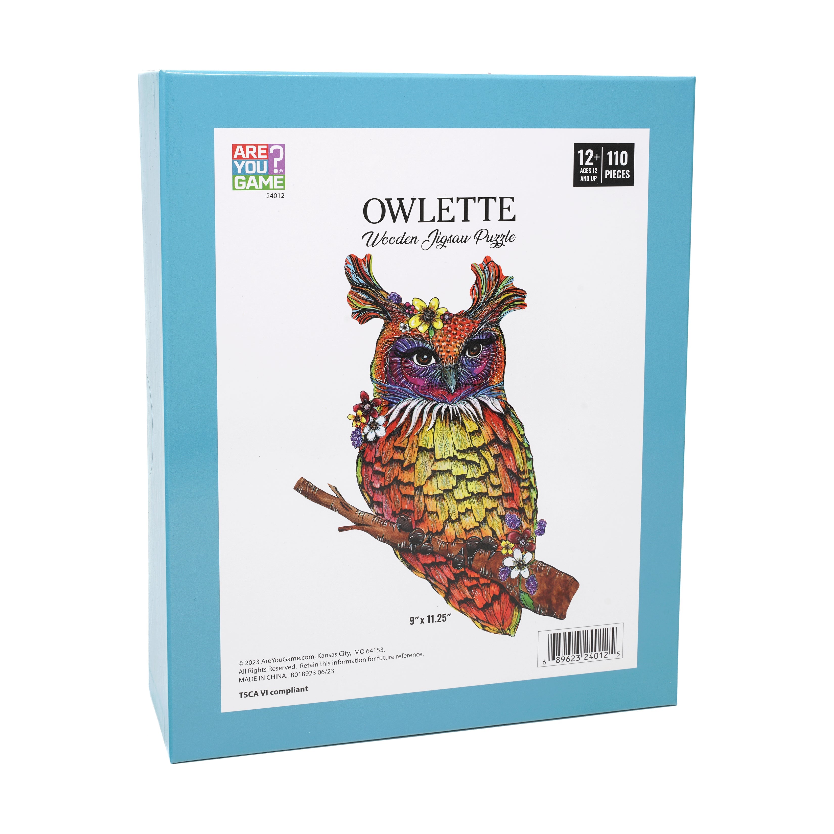  AreYouGame.com Wooden Jigsaw Puzzle - Owlette: 110 Pcs - Multi-color - Bonton