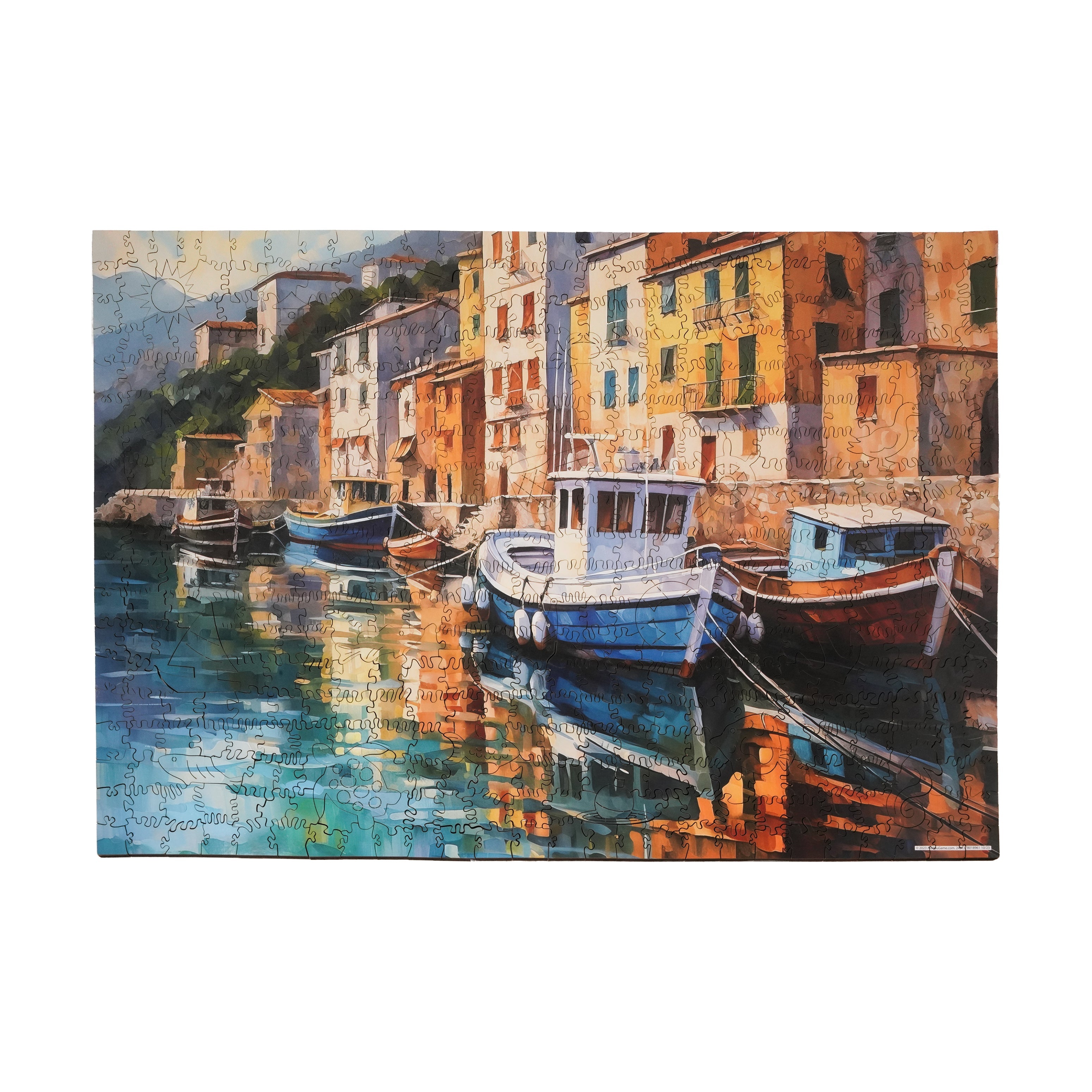  AreYouGame.com Wooden Jigsaw Puzzle - Boats at Bay: 494 Pcs - Multi-color - Bonton