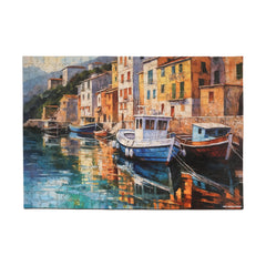 Wooden-Jigsaw-Puzzle-Boats-at-Bay-494-Pcs-Multi-color-One-Size