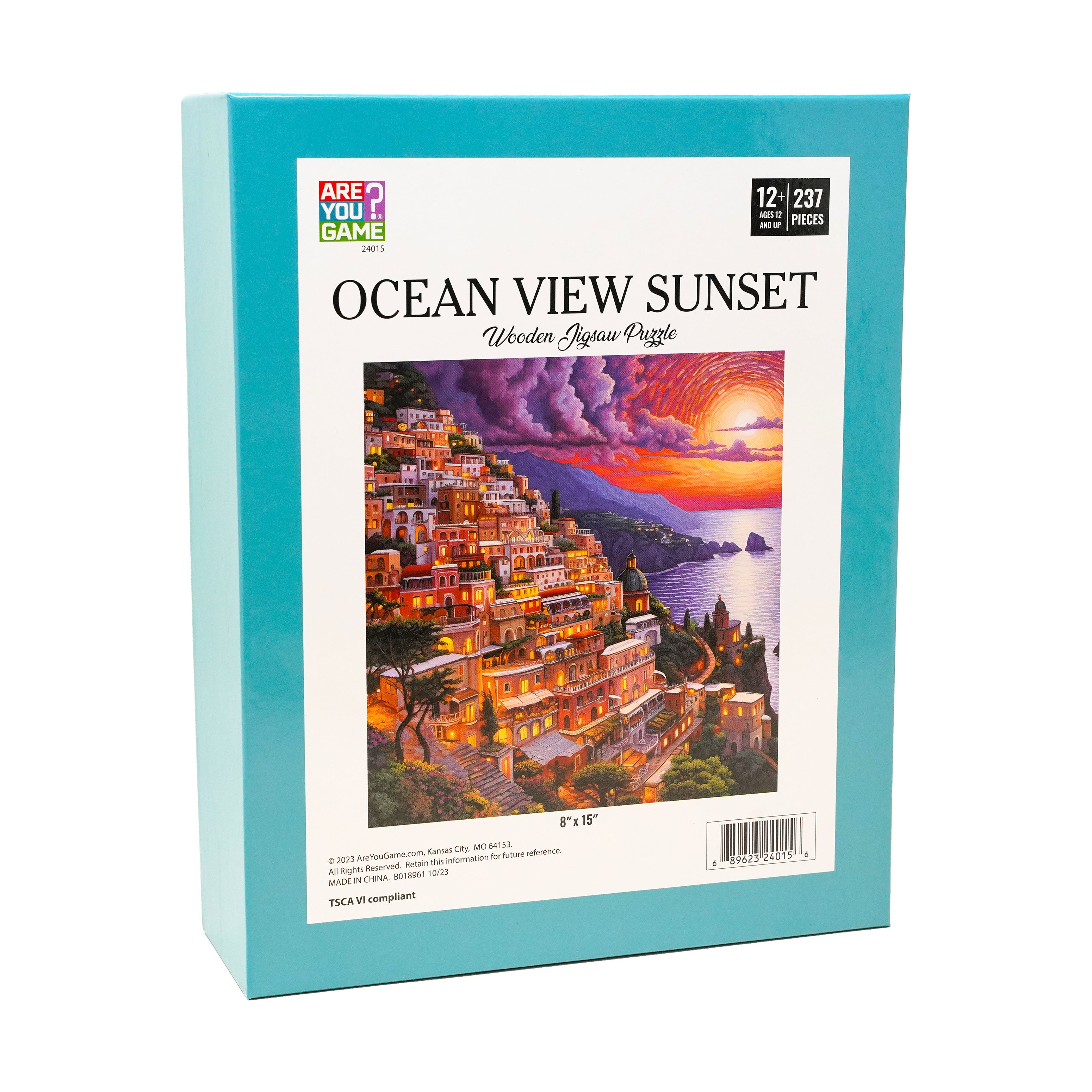  AreYouGame.com Wooden Jigsaw Puzzle - Ocean View Sunset: 237 Pcs - Multi-color - Bonton