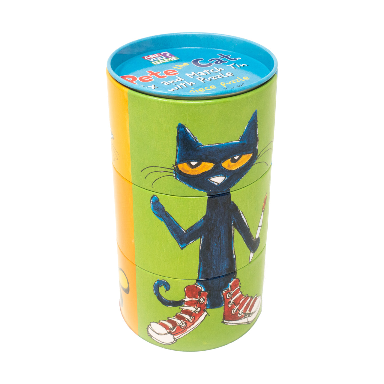  Pete the Cat Mix and Match Tin with Puzzle: 24 Pcs - Multicolor - Bonton