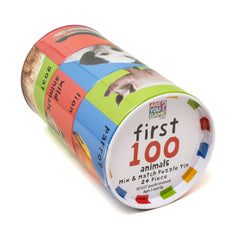 First-100-Animals-Mix-and-Match-Puzzle-Tin-24-Pcs-Multi-color-One-Size