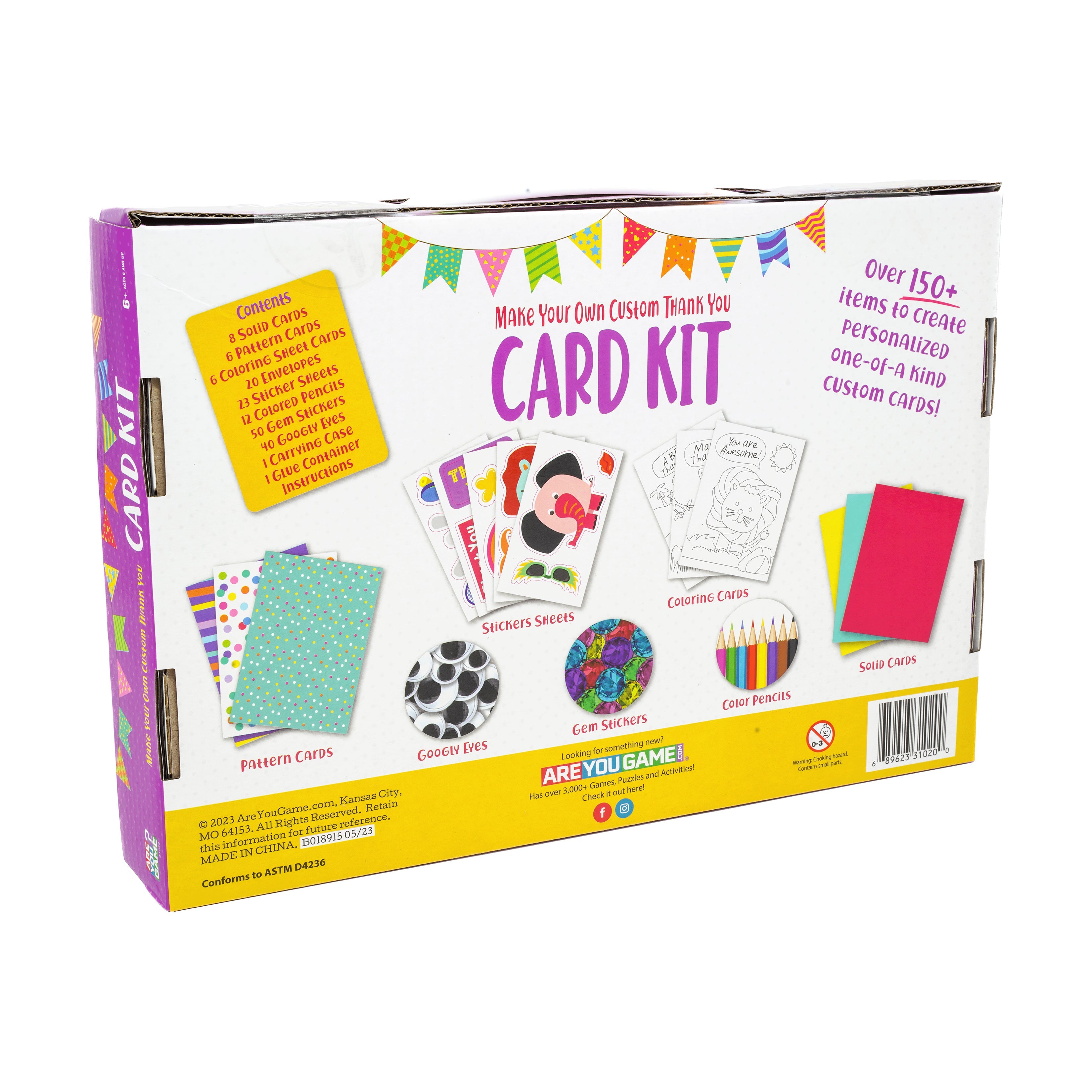  AreYouGame.com Make Your Own Custom Thank You Card Kit - Multi-color - Bonton