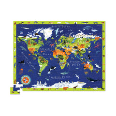 Discover the World Puzzle + Play Floor Puzzle: 100 Pcs