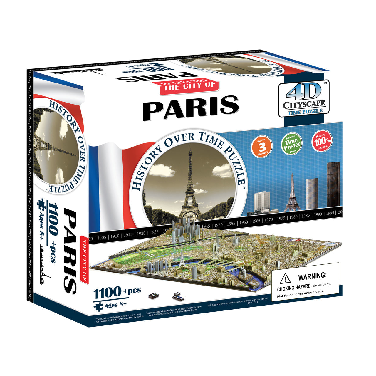  4D Cityscape Time Puzzle - Paris, France - Multicolor - Bonton