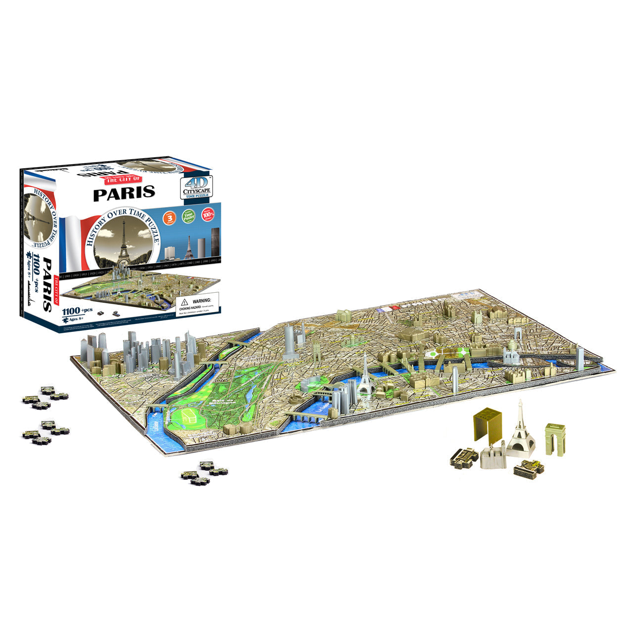  4D Cityscape Time Puzzle - Paris, France - Multicolor - Bonton