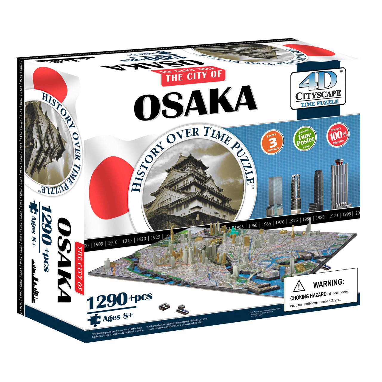  4D Cityscape Time Puzzle - Osaka, Japan - Multicolor - Bonton