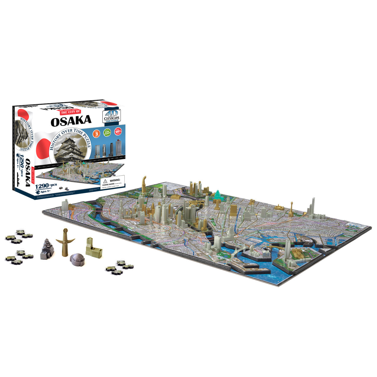  4D Cityscape Time Puzzle - Osaka, Japan - Multicolor - Bonton