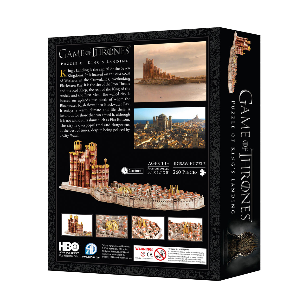  4D Cityscape Game of Thrones: Kings Landing 3D Puzzle: 260 Pcs - Multicolor - Bonton