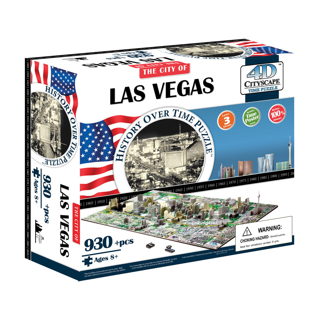  4D Cityscape Time Puzzle - Las Vegas, USA - Multicolor - Bonton