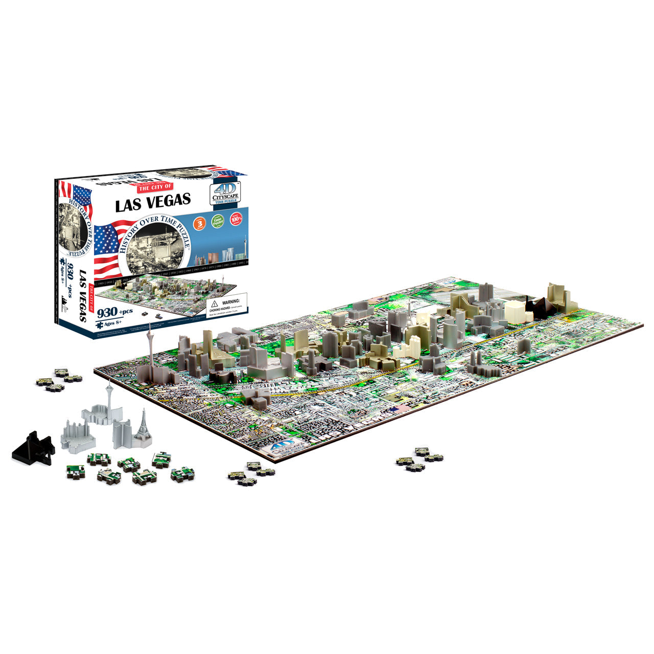  4D Cityscape Time Puzzle - Las Vegas, USA - Multicolor - Bonton