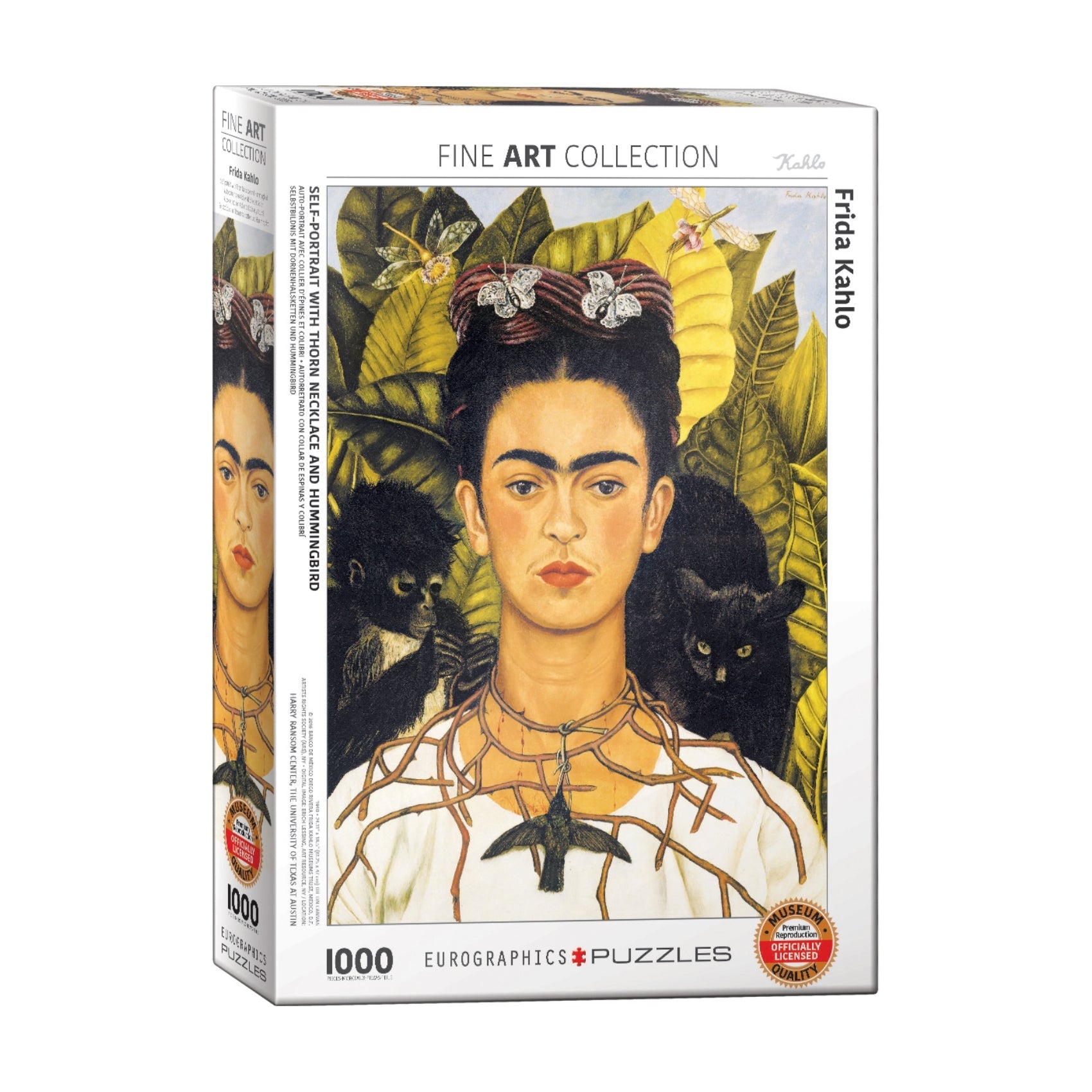  Eurographics Inc Frida Kahlo - Self-Portrait with Thorn Necklace and Hummingbird: 1000 Pcs - Multi-color - Bonton