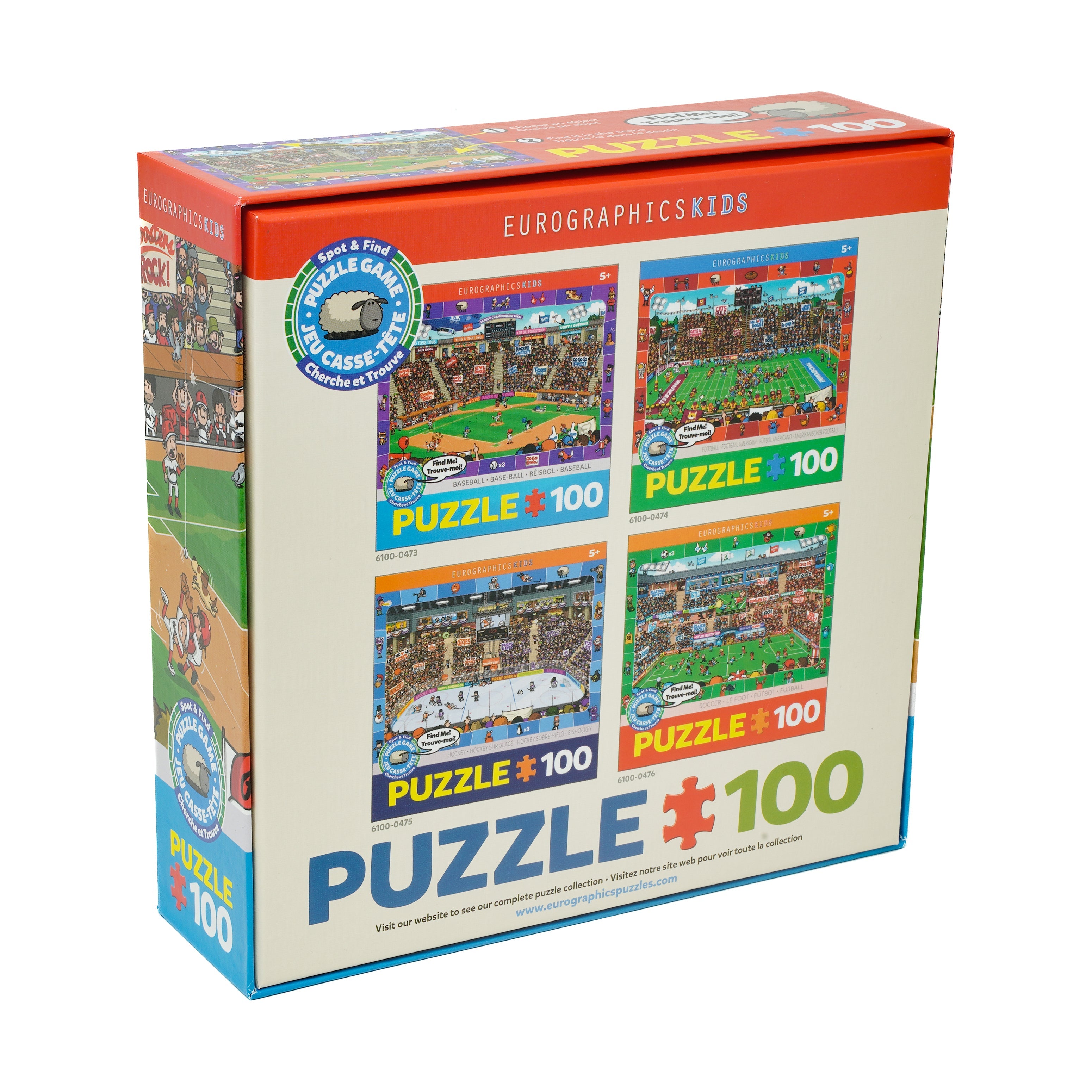  Eurographics Inc Spot & Find Puzzle Game - Baseball: 100 Pcs - Multi-color - Bonton