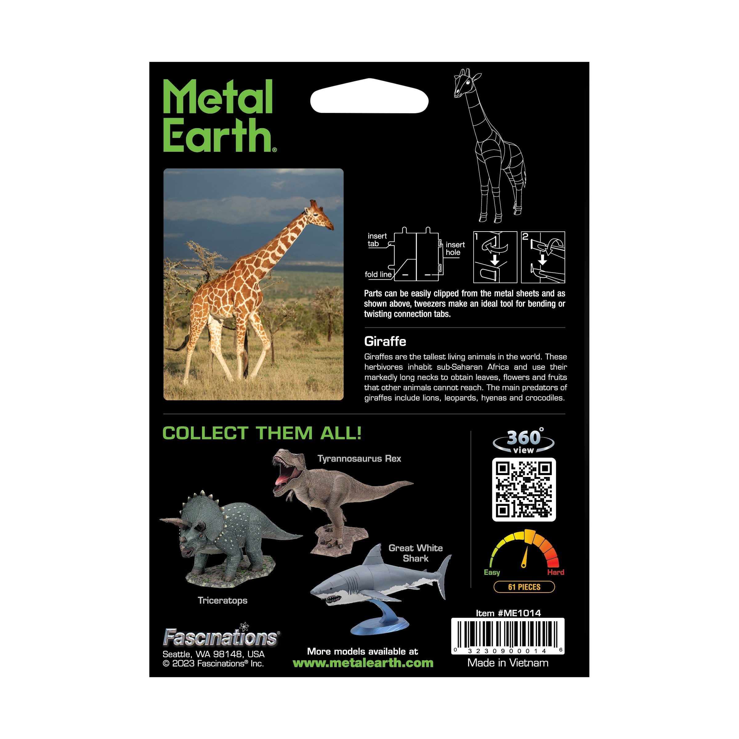  Fascinations Metal Earth 3D Metal Model Kit - Giraffe - Multi-color - Bonton