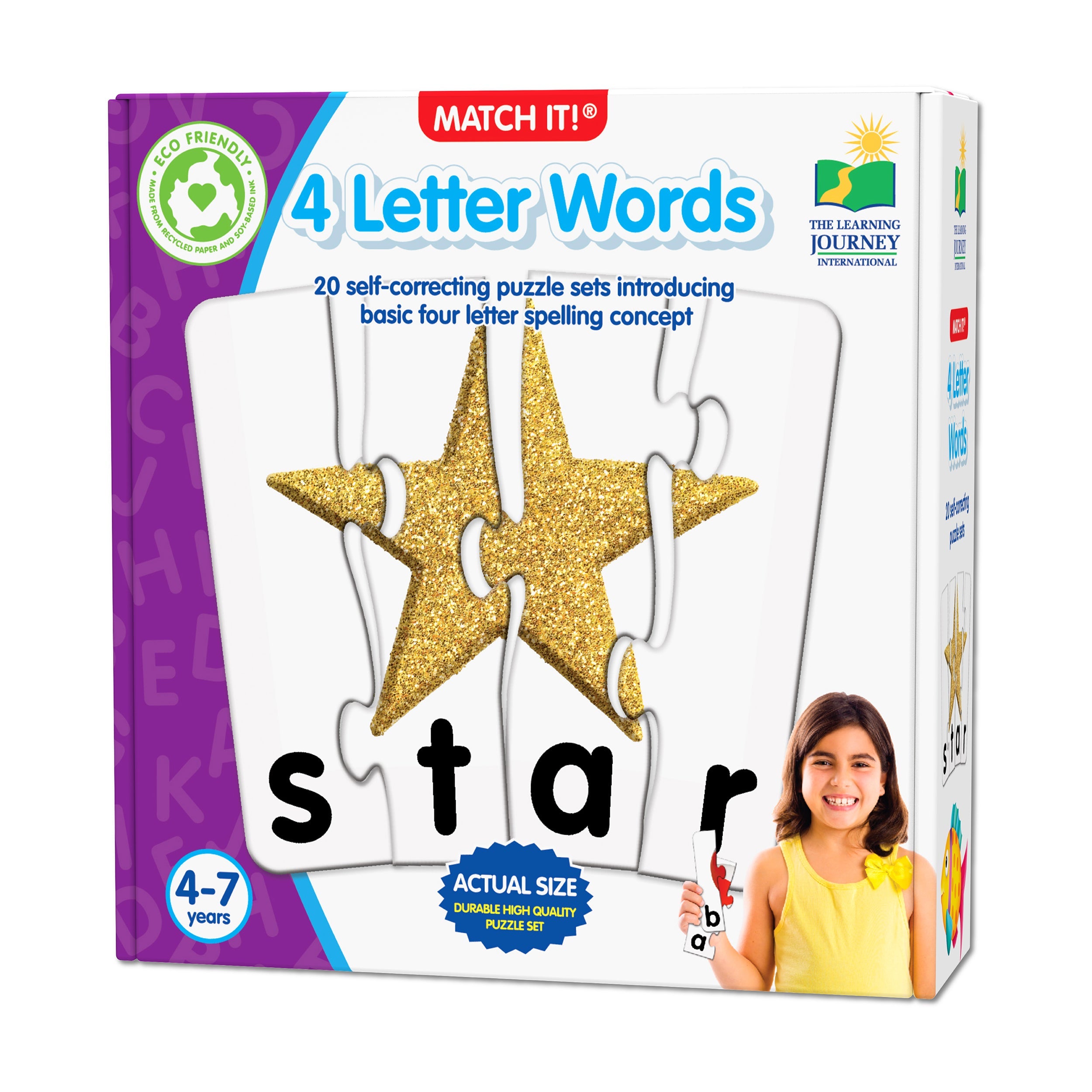  The Learning Journey Match It! - 4 Letter Words - Multi-color - Bonton