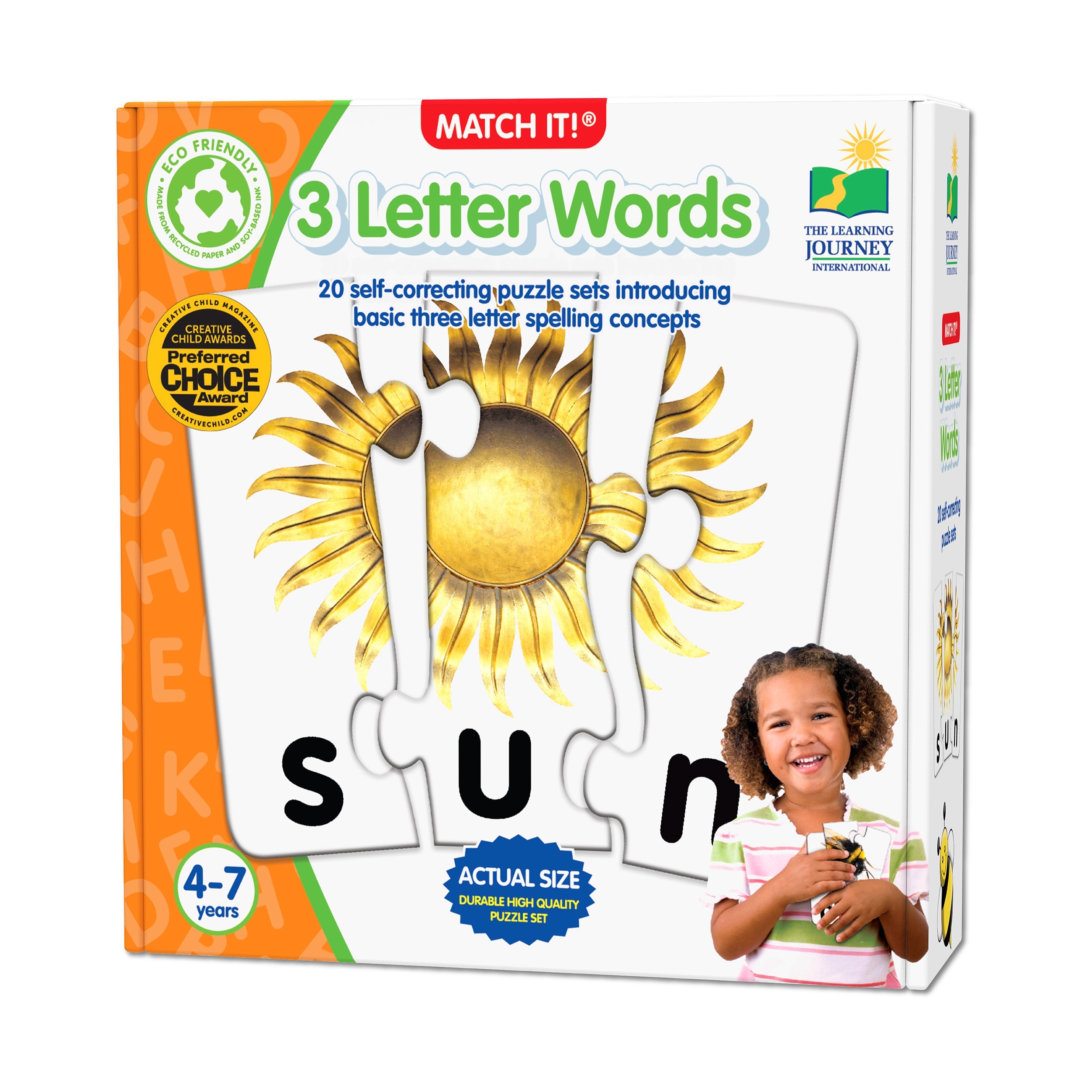  The Learning Journey Match It! - 3 Letter Words - Multi-color - Bonton