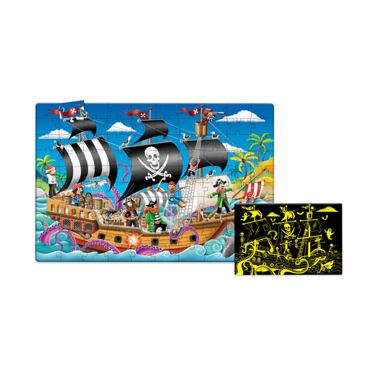 Puzzle-Doubles-Glow-in-the-Dark-Pirate-Ship-100-Pcs-Multi-color-One-Size