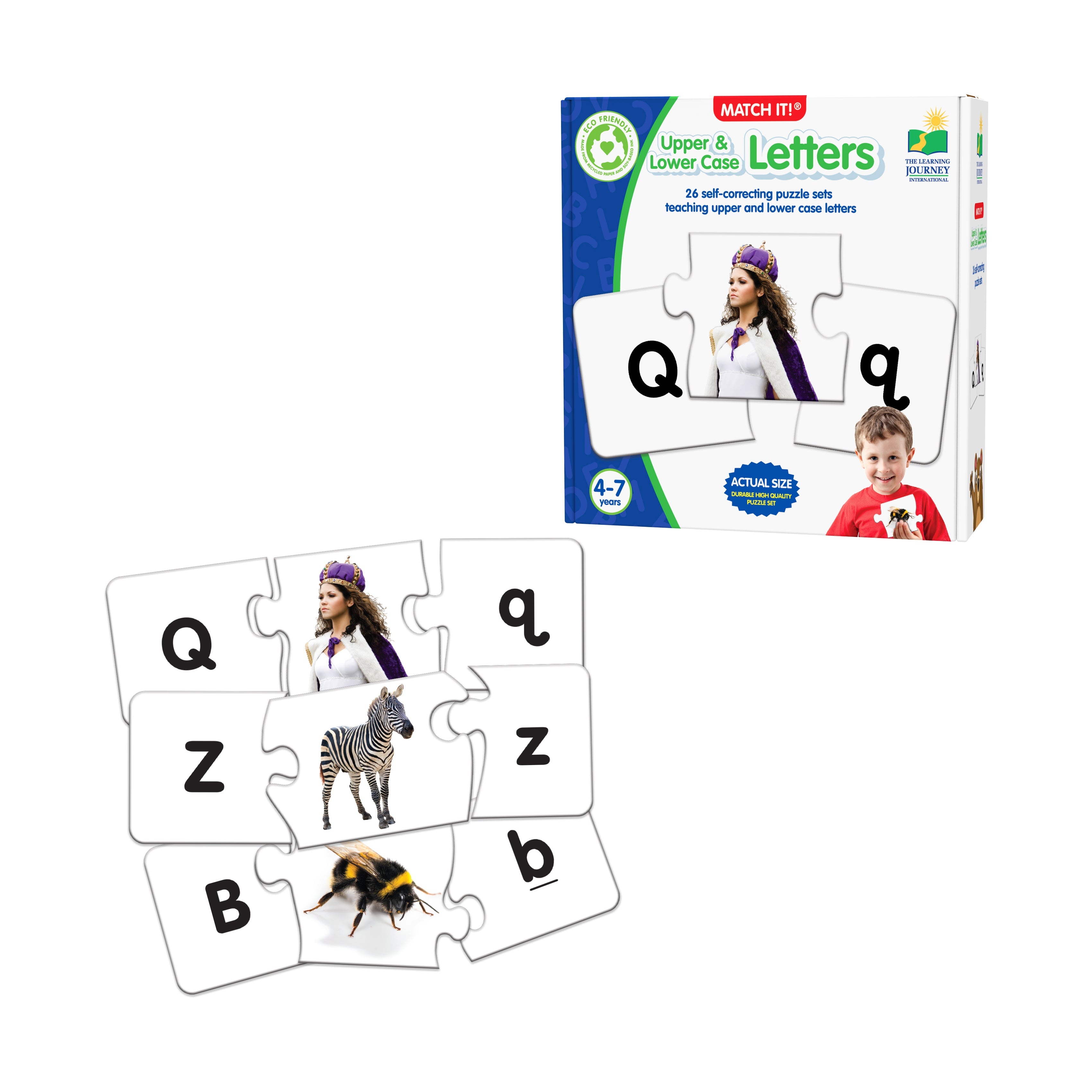  The Learning Journey Match It! - Upper & Lower Case Letters - Multi-color - Bonton