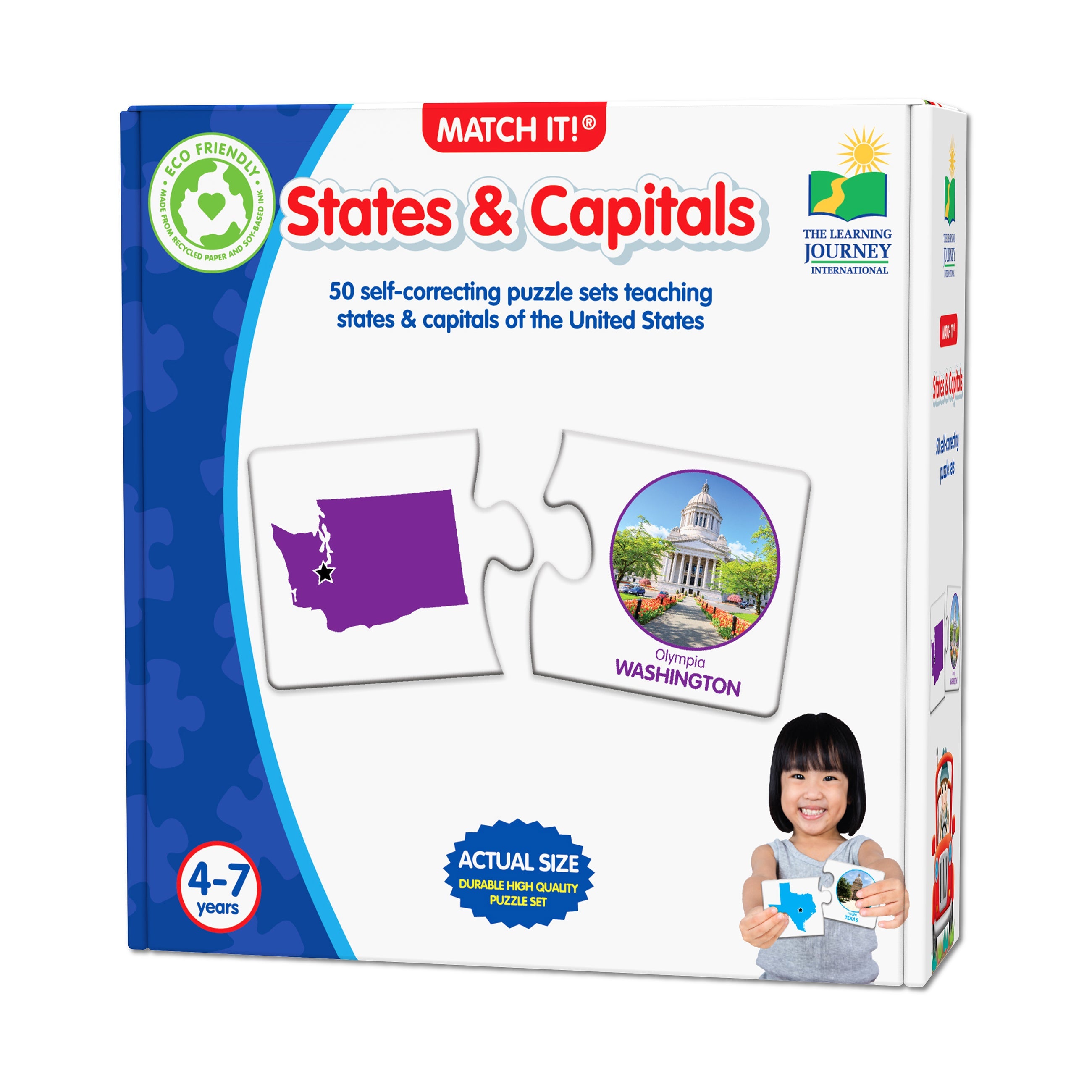  The Learning Journey Match It! - States & Capitals - Multi-color - Bonton