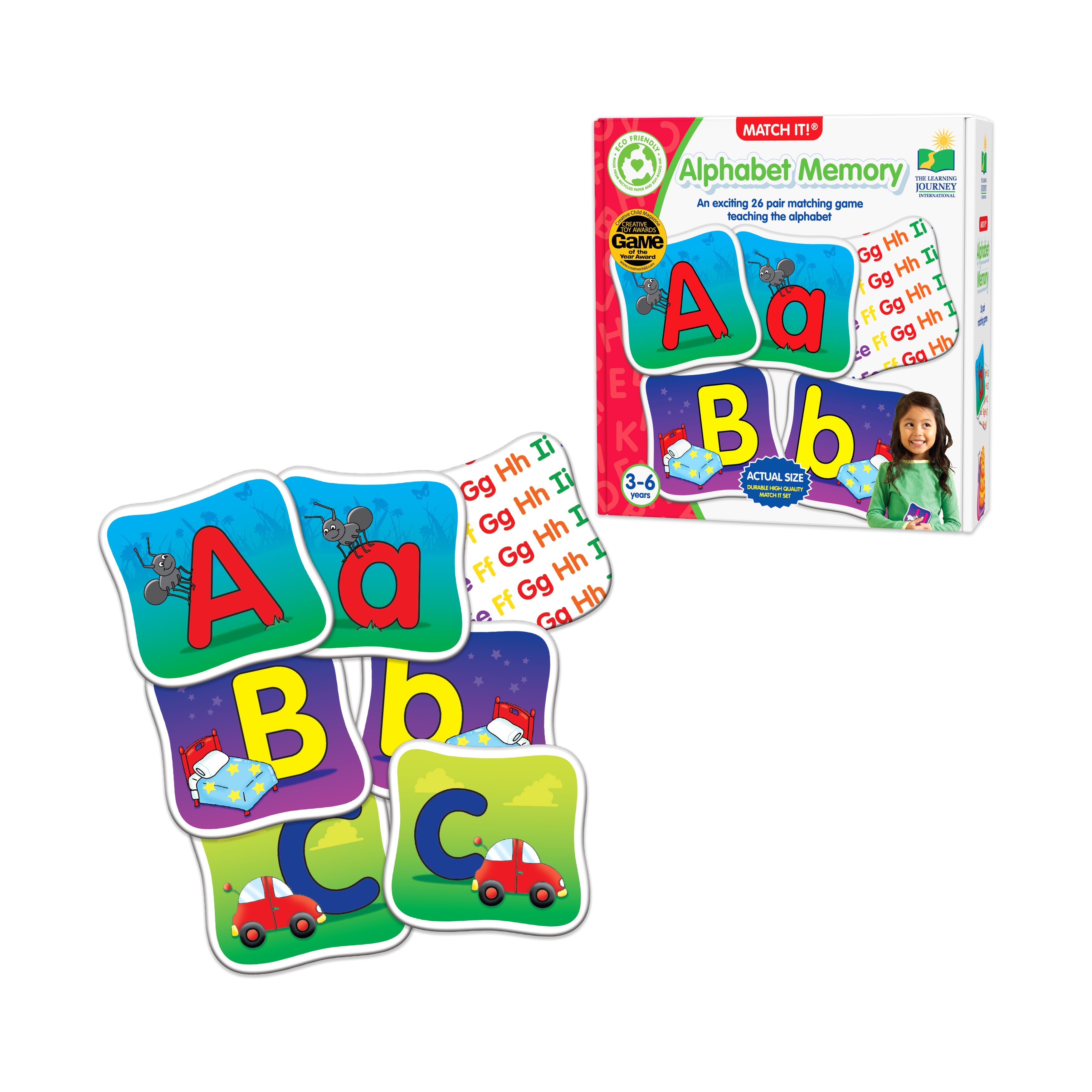  The Learning Journey Match It! - Alphabet Memory - Multi-color - Bonton