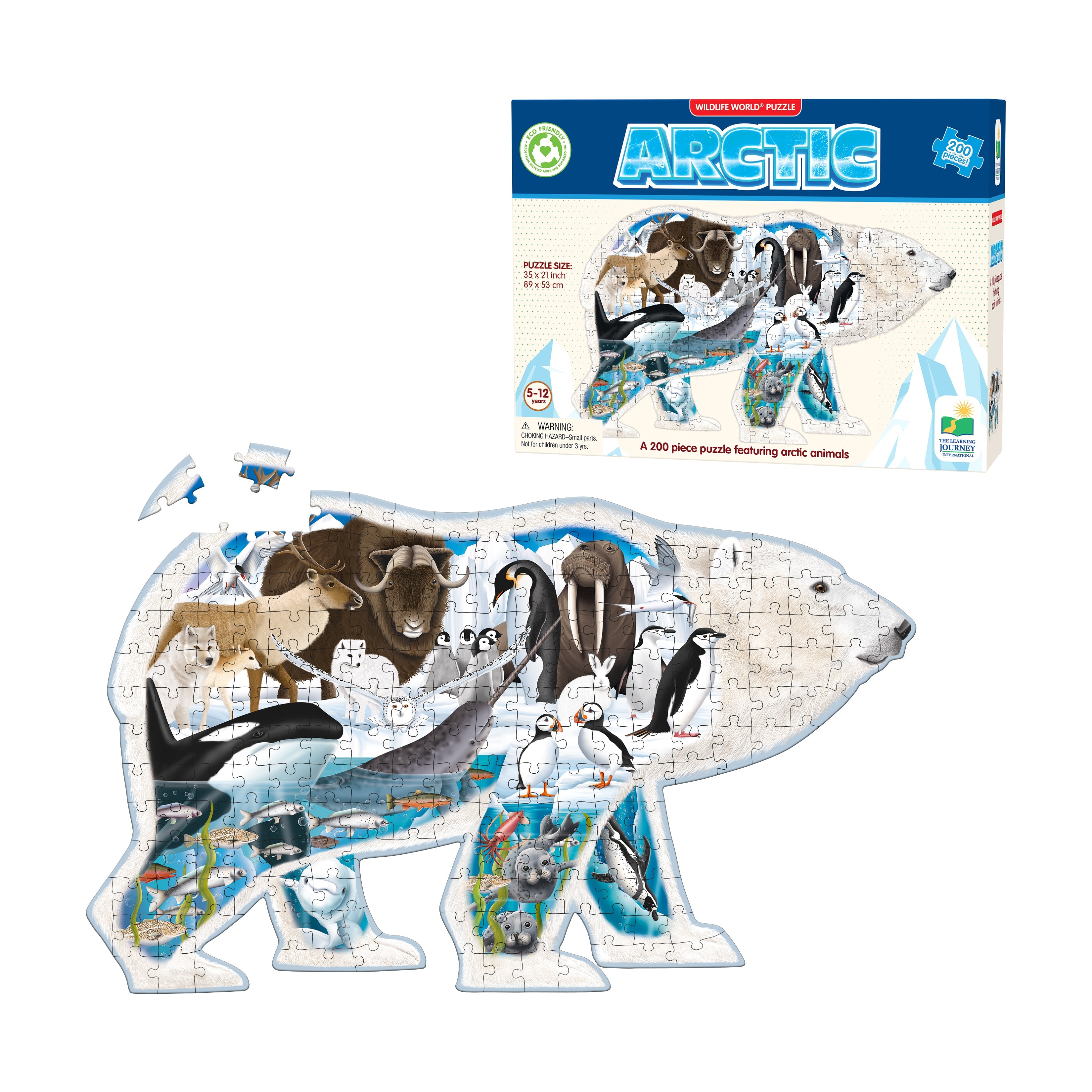  The Learning Journey Wildlife World Puzzle - Artic: 200 Pcs - Multi-color - Bonton