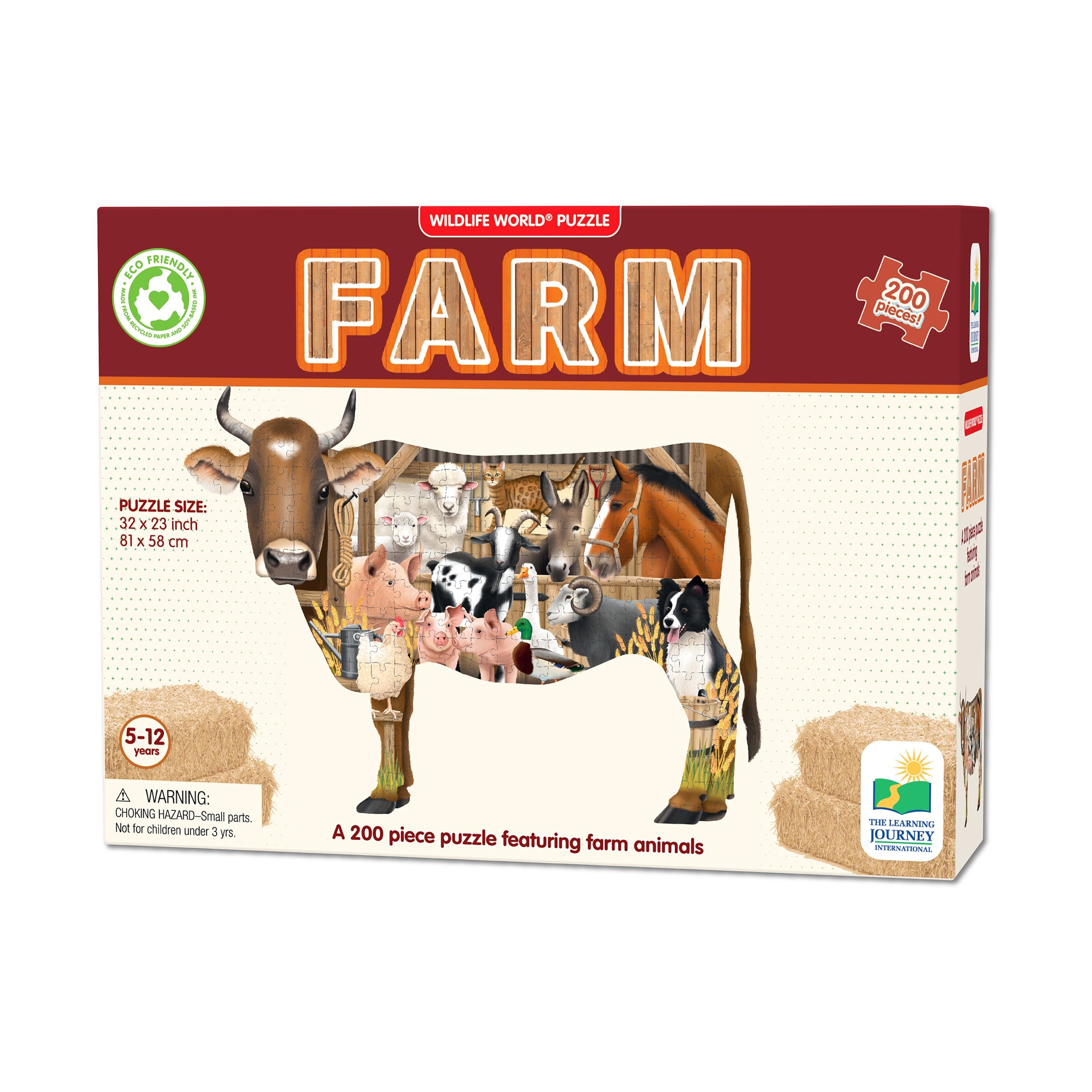  The Learning Journey Wildlife World Puzzle - Farm: 200 Pcs - Multi-color - Bonton