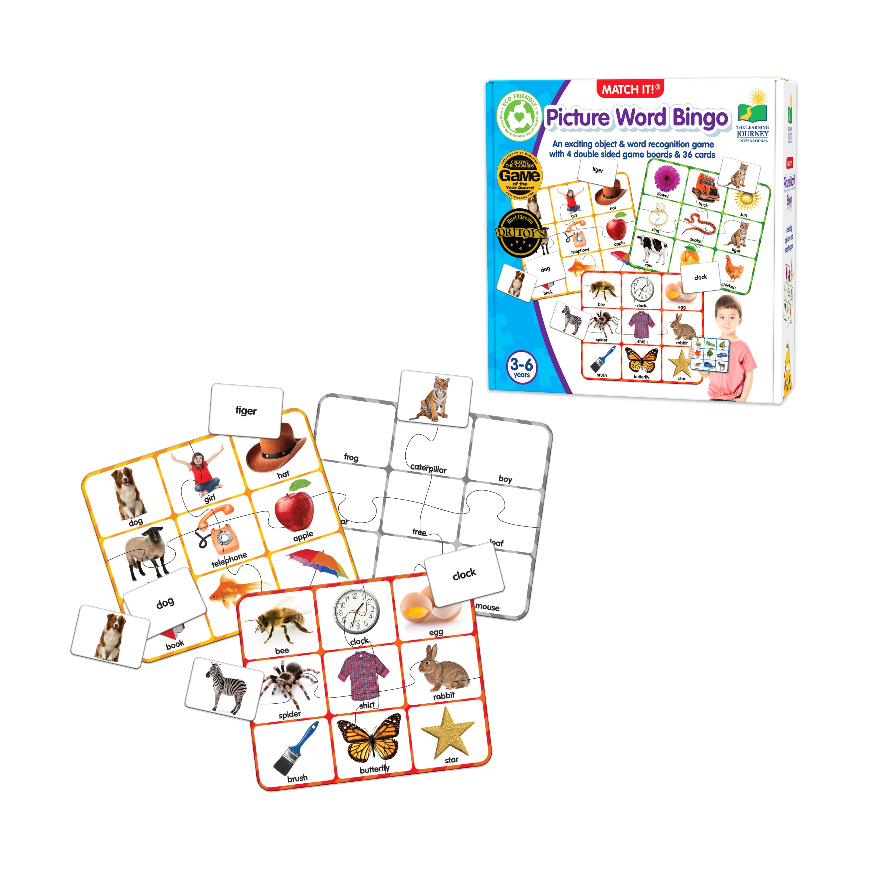  The Learning Journey Match It! - Picture Word Bingo - Multi-color - Bonton